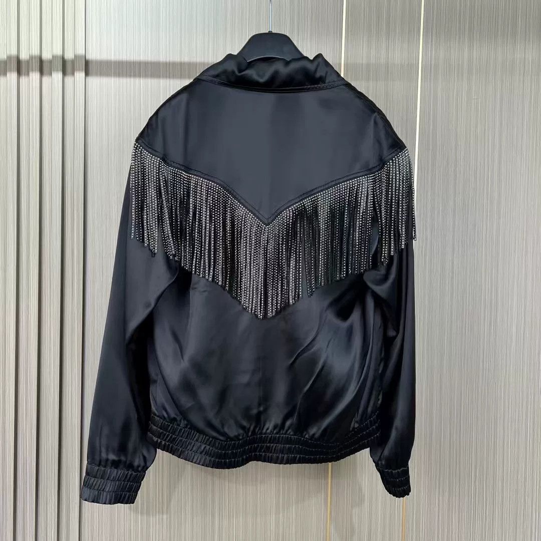 Saint Laurent Paris Saint Laurent Silk Fringed Jacket Size XS / US 0-2 / IT 36-38 - 2 Thumbnail