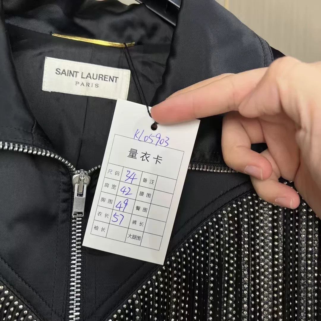 Saint Laurent Paris Saint Laurent Silk Fringed Jacket Size XS / US 0-2 / IT 36-38 - 6 Thumbnail