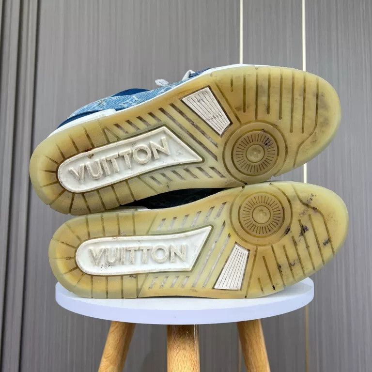 Louis Vuitton louis vuitton blue denim trainer sneakers Size US 6.5 / EU 39-40 - 5 Thumbnail