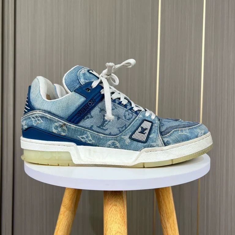 Louis Vuitton louis vuitton blue denim trainer sneakers Size US 6.5 / EU 39-40 - 2 Thumbnail