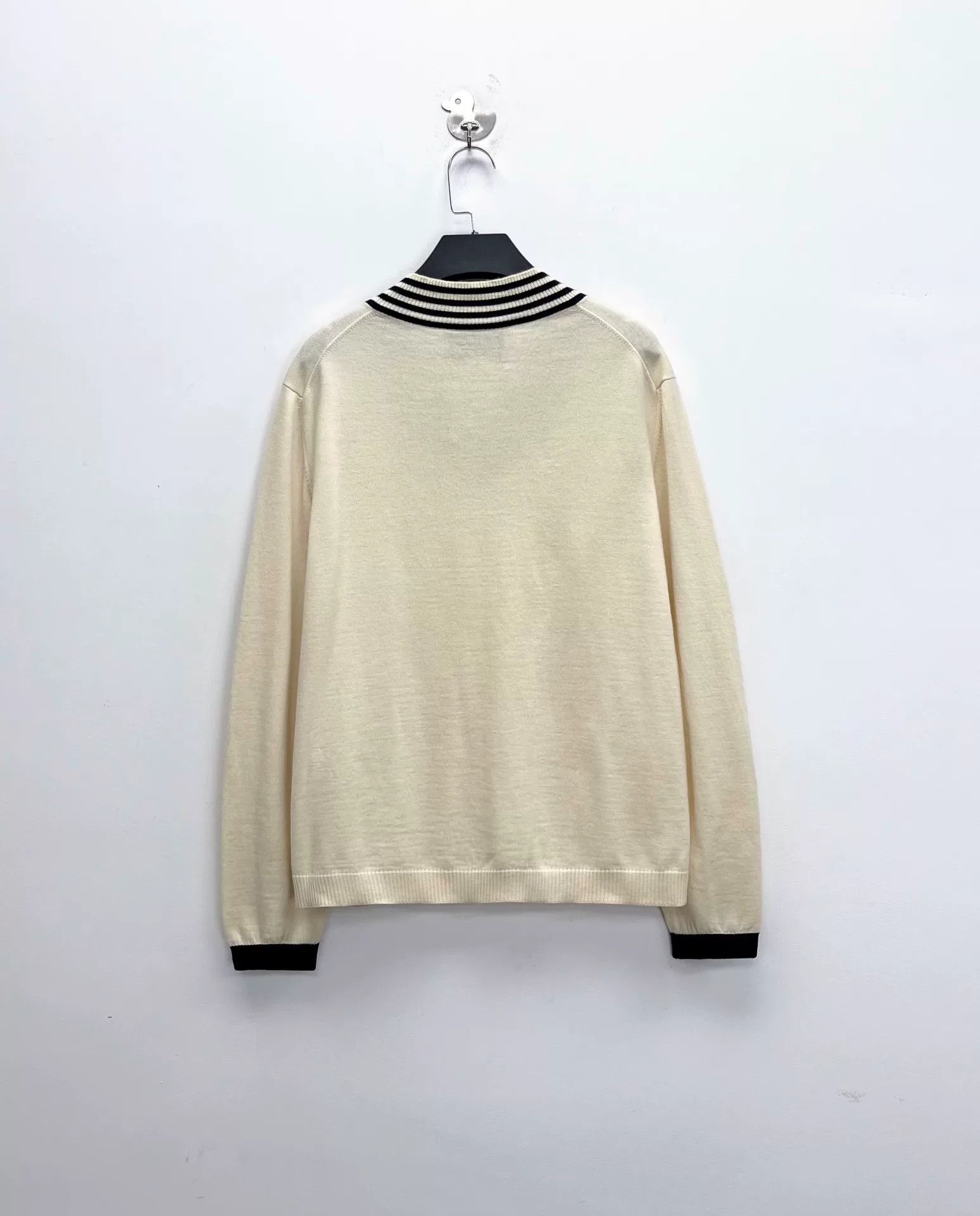 Gucci gucci beige striped embroidered knitted sweater Size US M / EU 48-50 / 2 - 2 Thumbnail