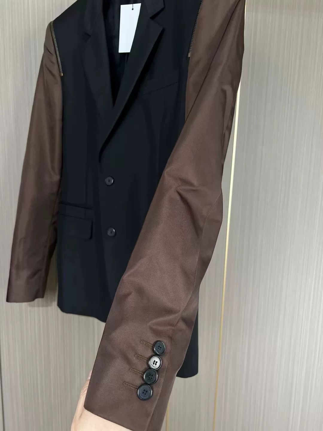 Givenchy Givenchy Zip-Detail Blazer with Brown Sleeves Size US M / EU 48-50 / 2 - 4 Thumbnail