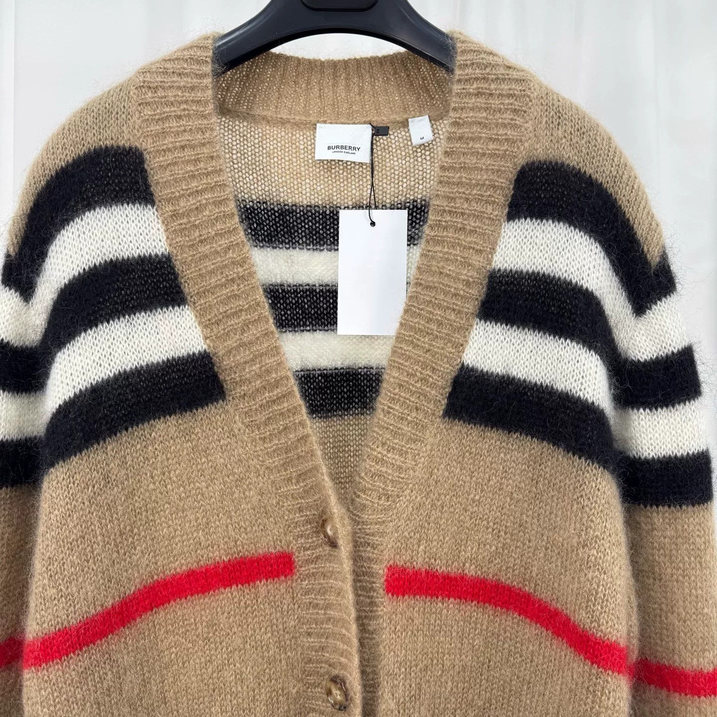 Burberry burberry cashmere striped knit cardigan Size US M / EU 48-50 / 2 - 3 Thumbnail