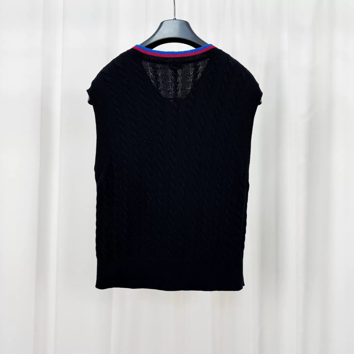 Loewe Loewe Black Embroidered Logo Knit Vest Size US L / EU 52-54 / 3 - 2 Thumbnail