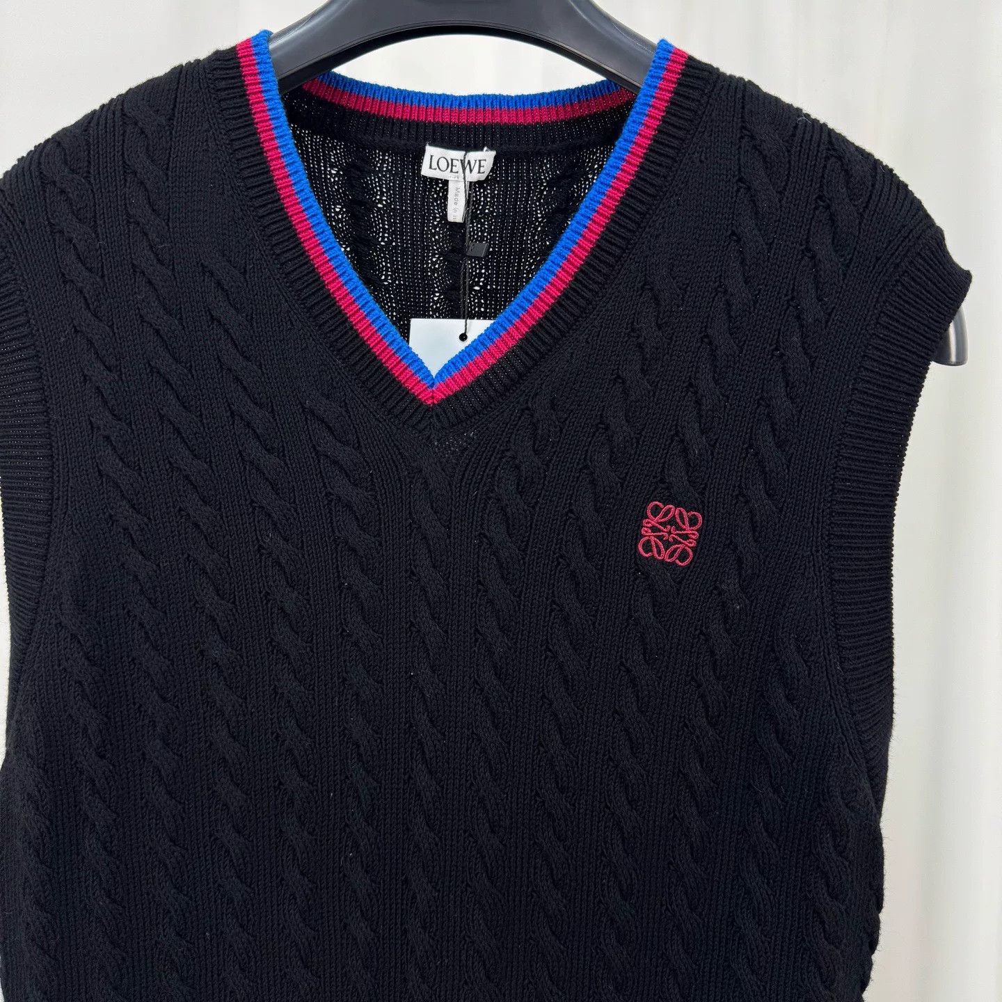 Loewe Loewe Black Embroidered Logo Knit Vest Size US L / EU 52-54 / 3 - 3 Thumbnail