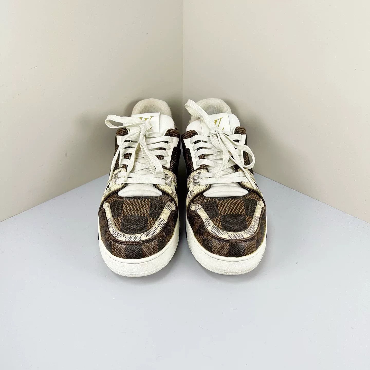 Louis Vuitton louis vuitton brown checkered trainer sneakers Size US 8.5 / EU 41-42 - 2 Thumbnail
