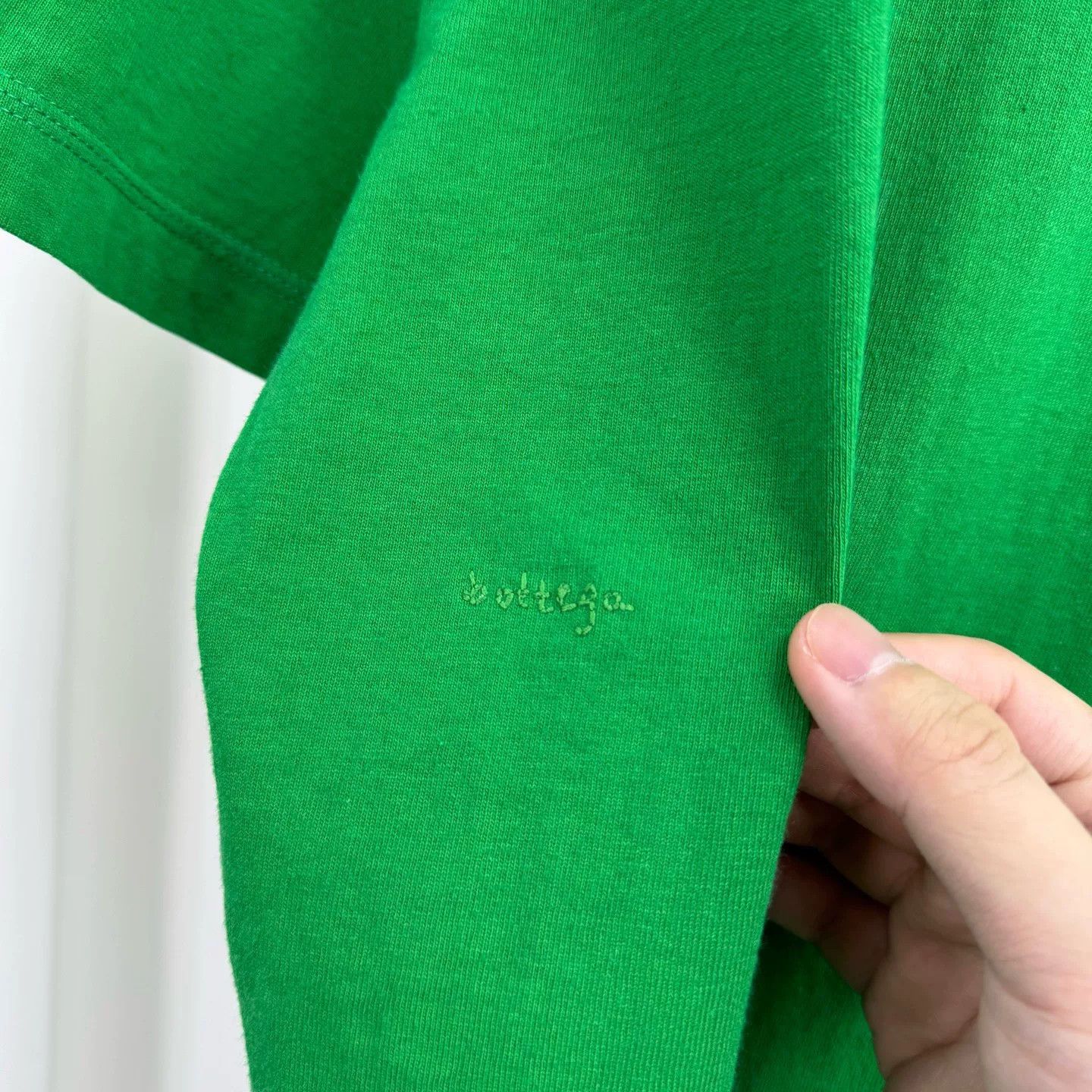 Bottega Veneta Bottega Veneta Embroidered Short Sleeve Green Tee Size US S / EU 44-46 / 1 - 6 Thumbnail