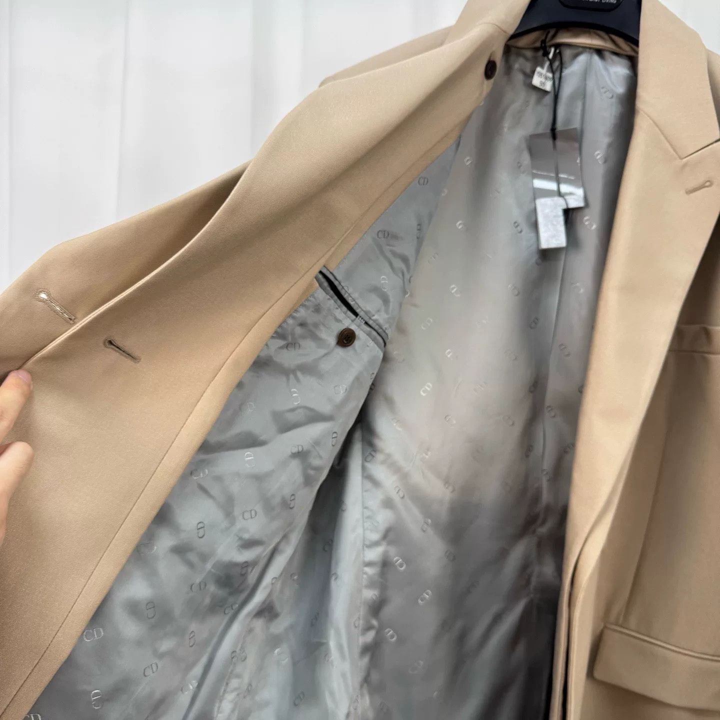 Dior Dior Beige Wool Suit Jacket with Notch Lapels Size US XL / EU 56 / 4 - 5 Thumbnail