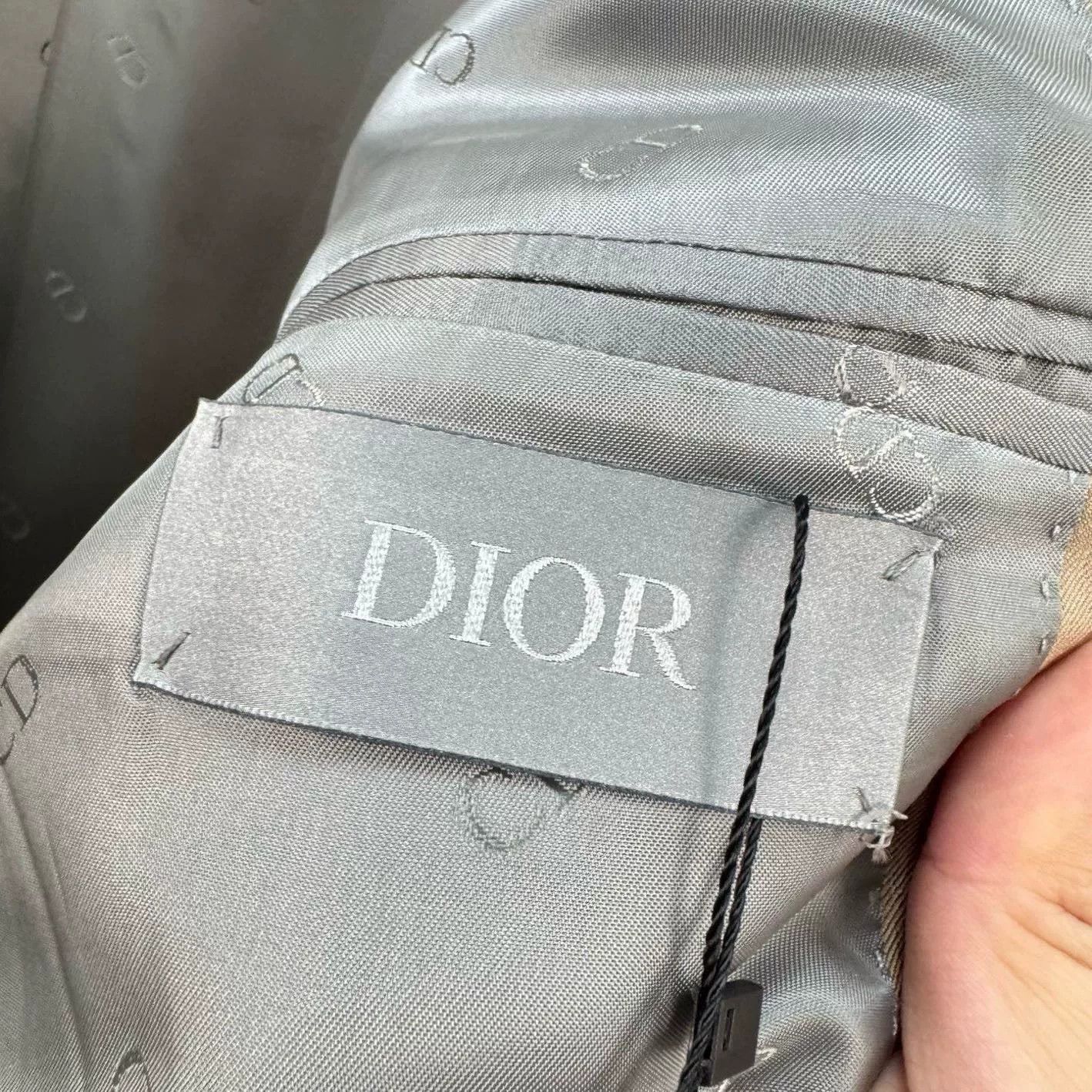 Dior Dior Beige Wool Suit Jacket with Notch Lapels Size US XL / EU 56 / 4 - 6 Thumbnail