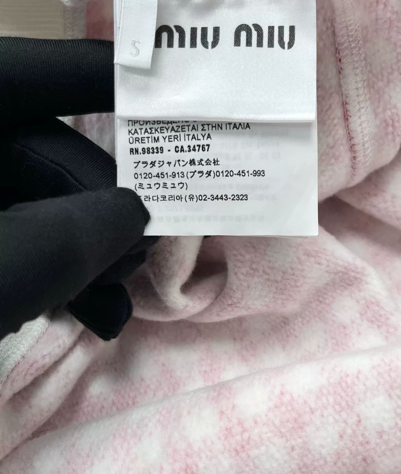 Miu Miu miu miu red check logo cropped sweatshirt Size S / US 4 / IT 40 - 4 Thumbnail