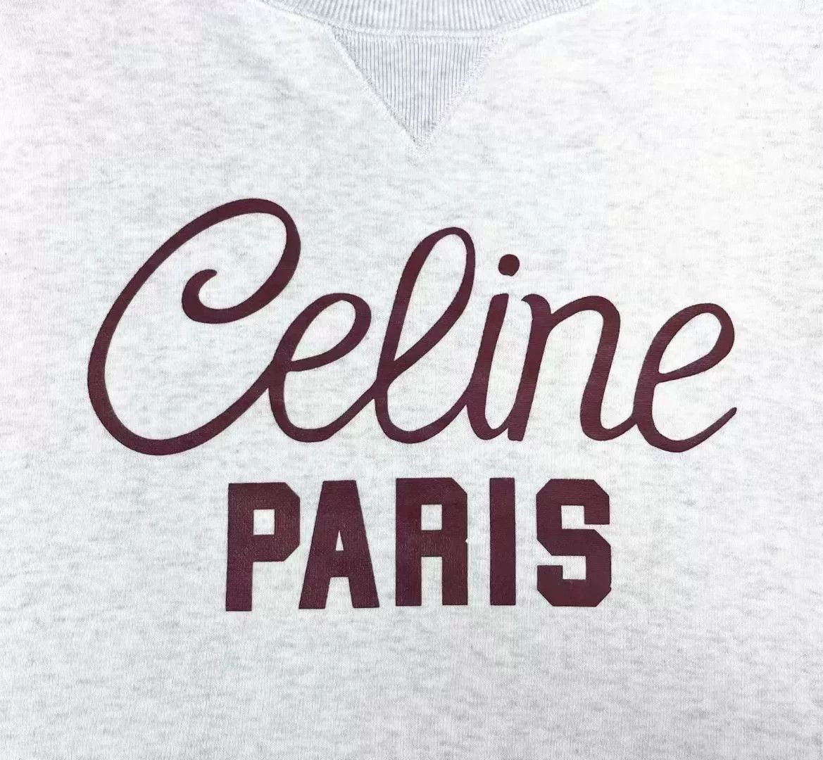 Celine celine logo short sweatshirt in light gray Size L / US 10 / IT 46 - 9 Thumbnail