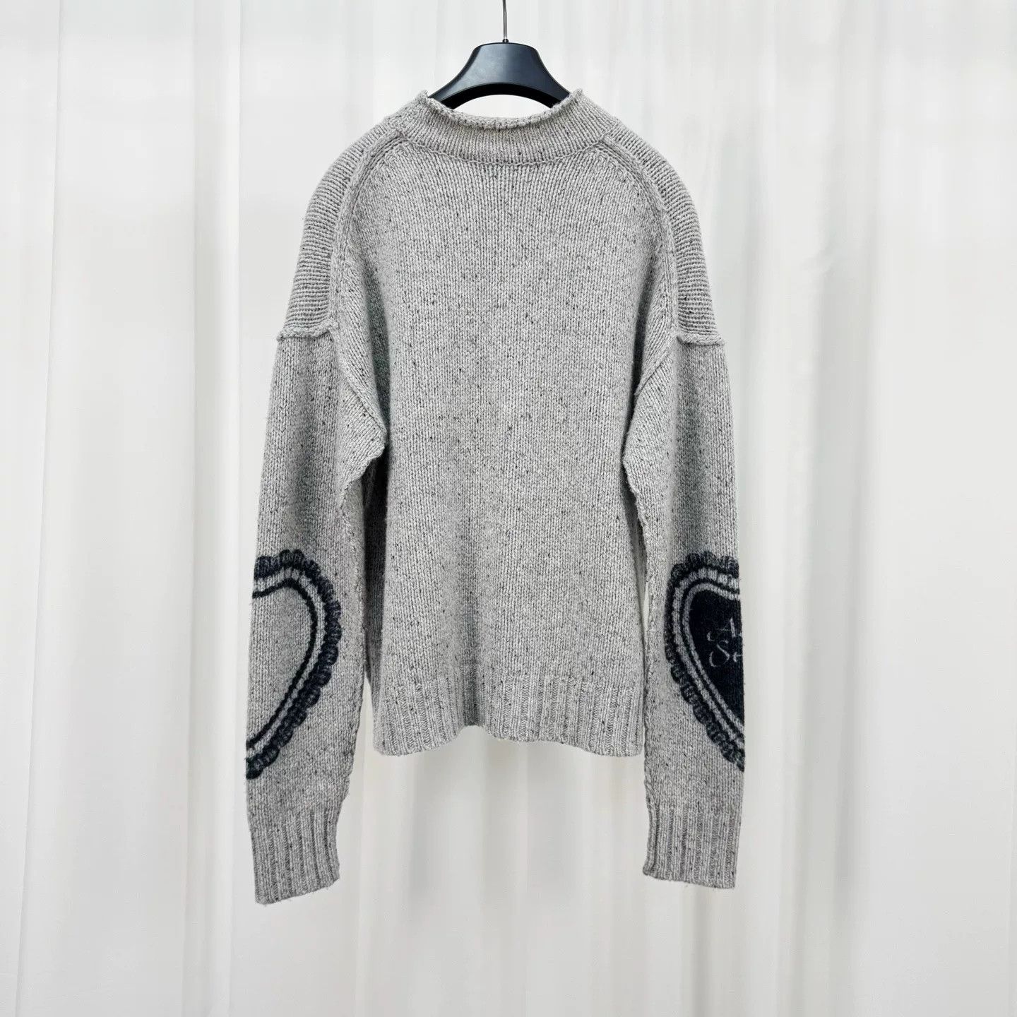Acne Studios gray heart logo knit sweater Size XXS / US 00 / IT 34 - 2 Thumbnail