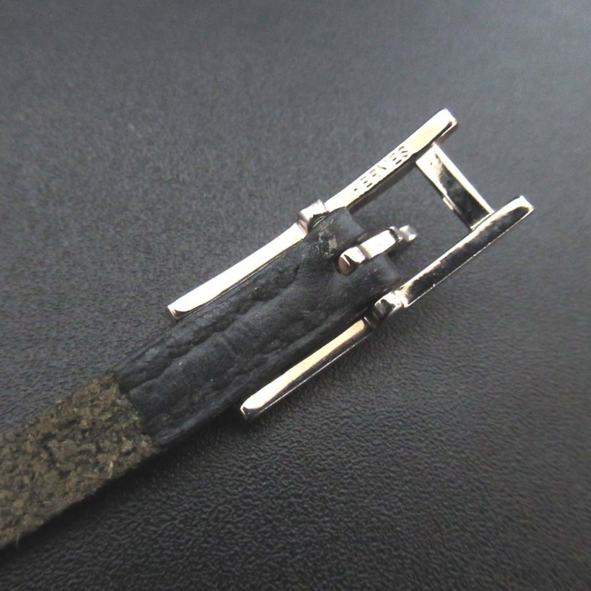 HERMES Hermès □D engraved API 3 long bracelet, black with silver hardware, for men and women