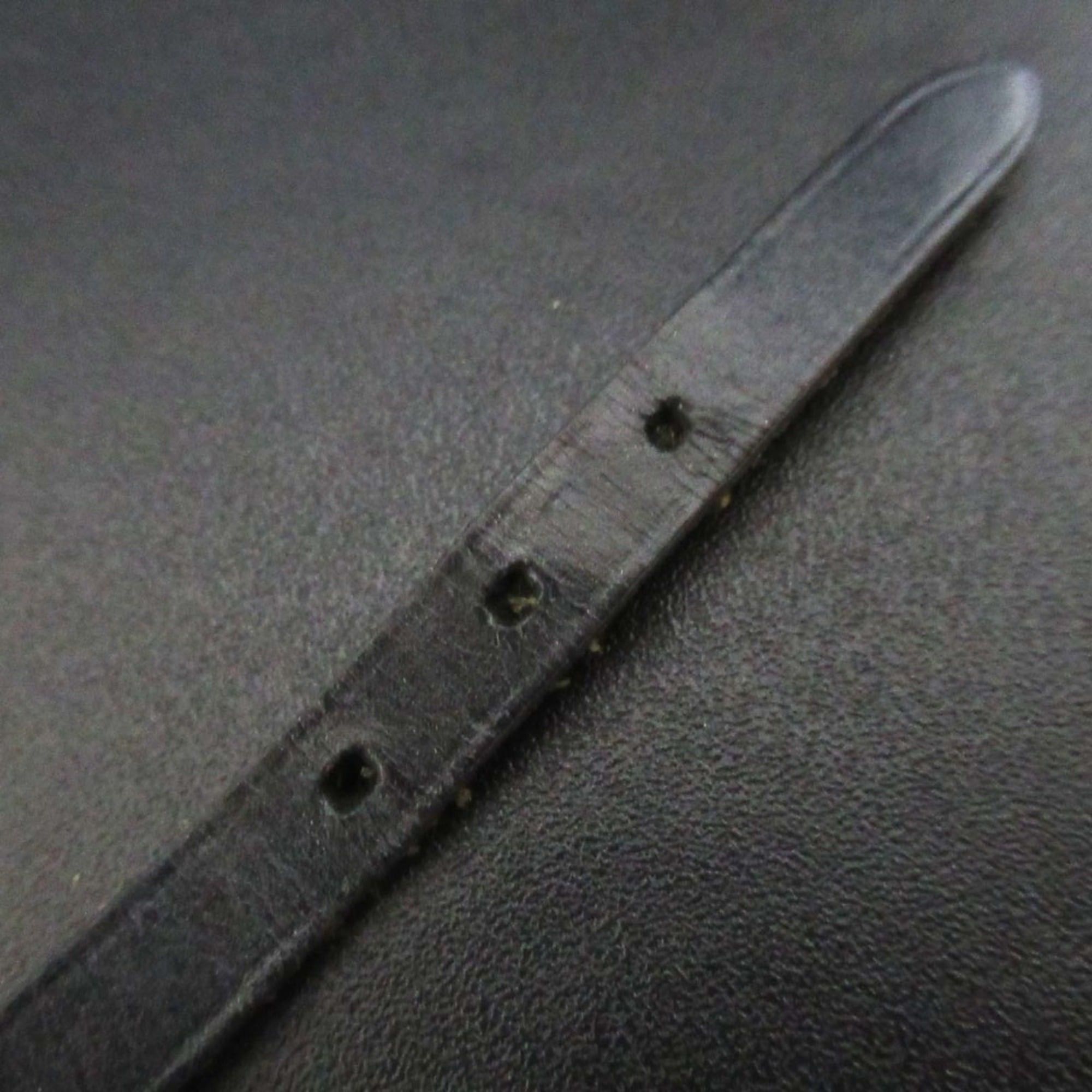HERMES Hermès □D engraved API 3 long bracelet, black with silver hardware, for men and women