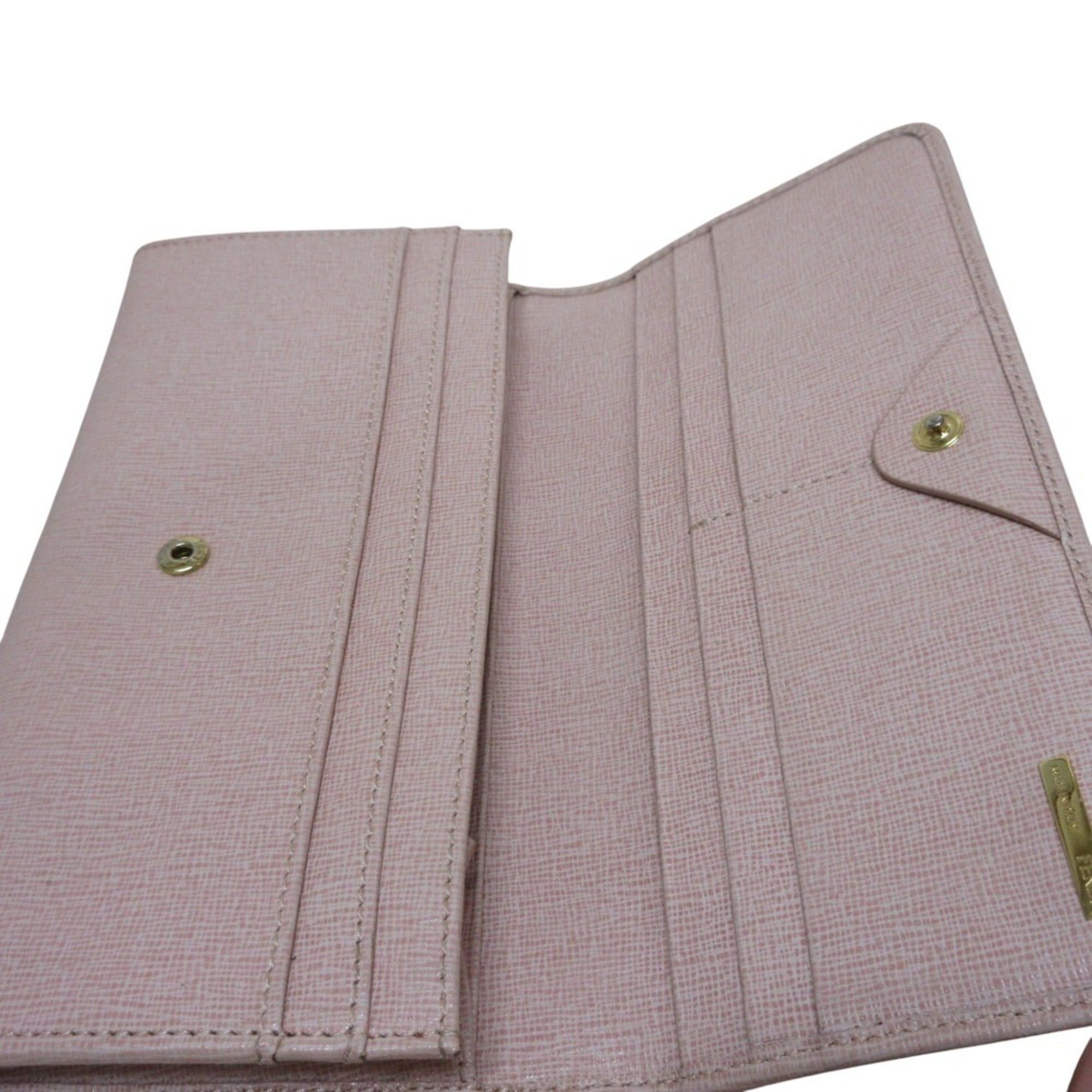 Fendi FENDI Leather Logo Plate Bifold Long Wallet 8M0251-00F09 FONDK Pink Women's Size ONE SIZE - 9 Thumbnail