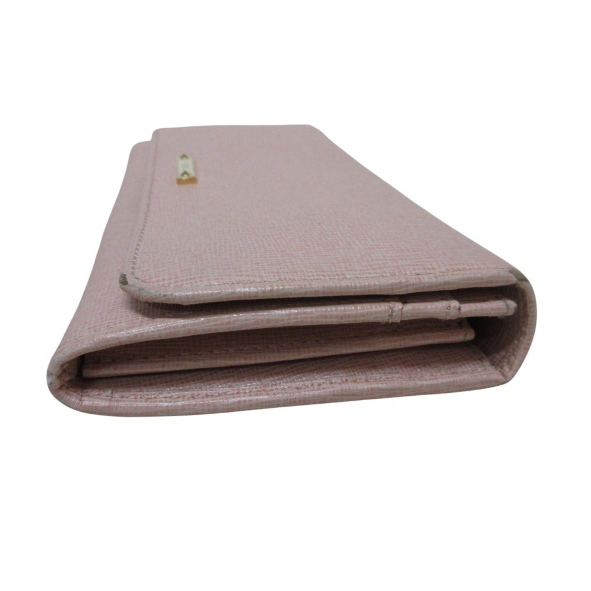 Fendi FENDI Leather Logo Plate Bifold Long Wallet 8M0251-00F09 FONDK Pink Women's Size ONE SIZE - 4 Thumbnail