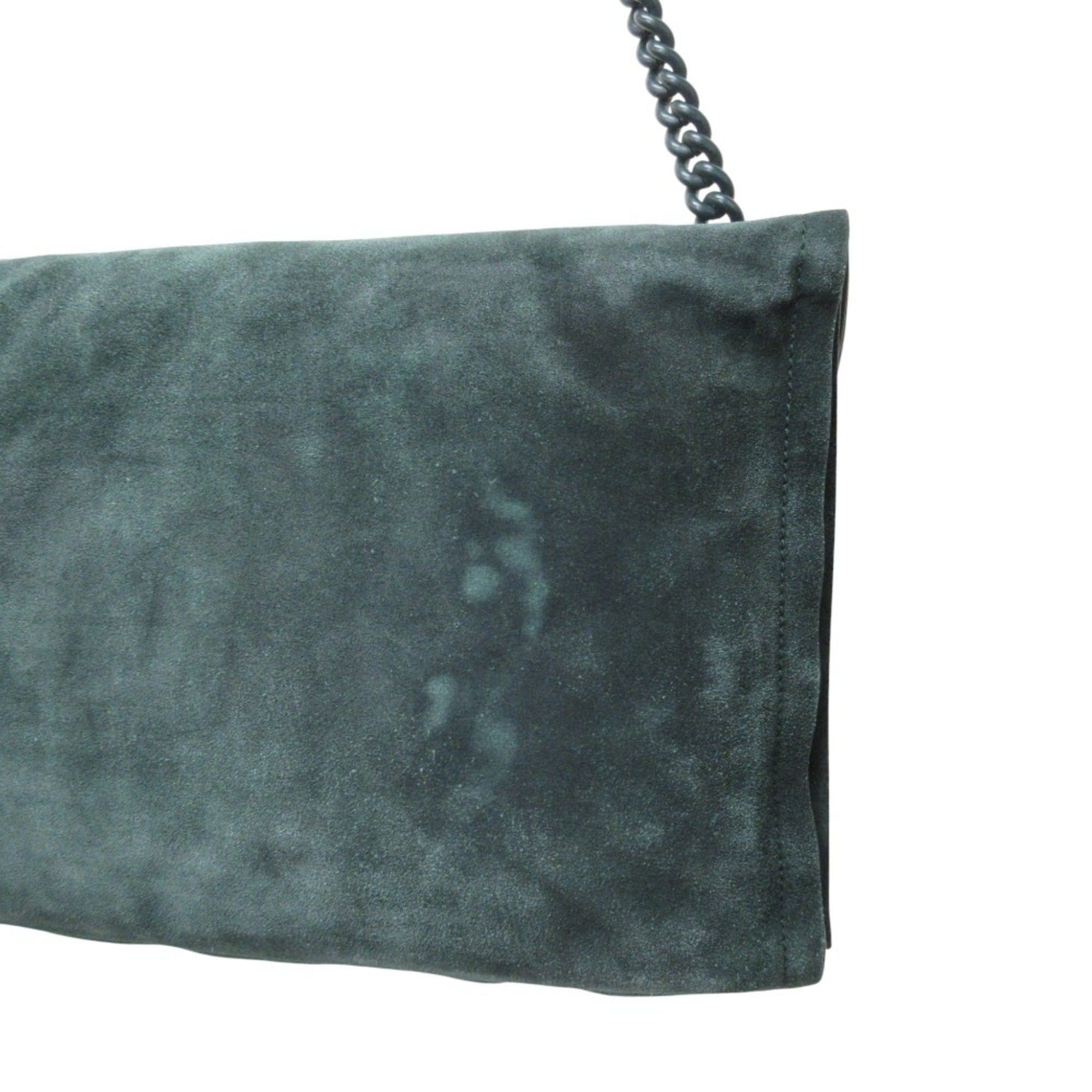 Salvatore Ferragamo Salvatore Ferragamo VIVA BOW Vara Ribbon Suede Chain Shoulder Bag GG-211189 Green Women's Size ONE SIZE - 9 Thumbnail