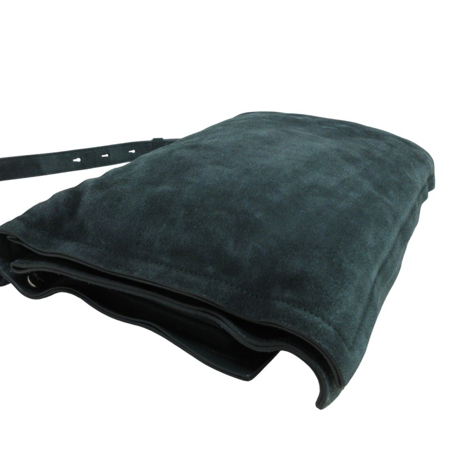 Salvatore Ferragamo Salvatore Ferragamo VIVA BOW Vara Ribbon Suede Chain Shoulder Bag GG-211189 Green Women's Size ONE SIZE - 7 Thumbnail