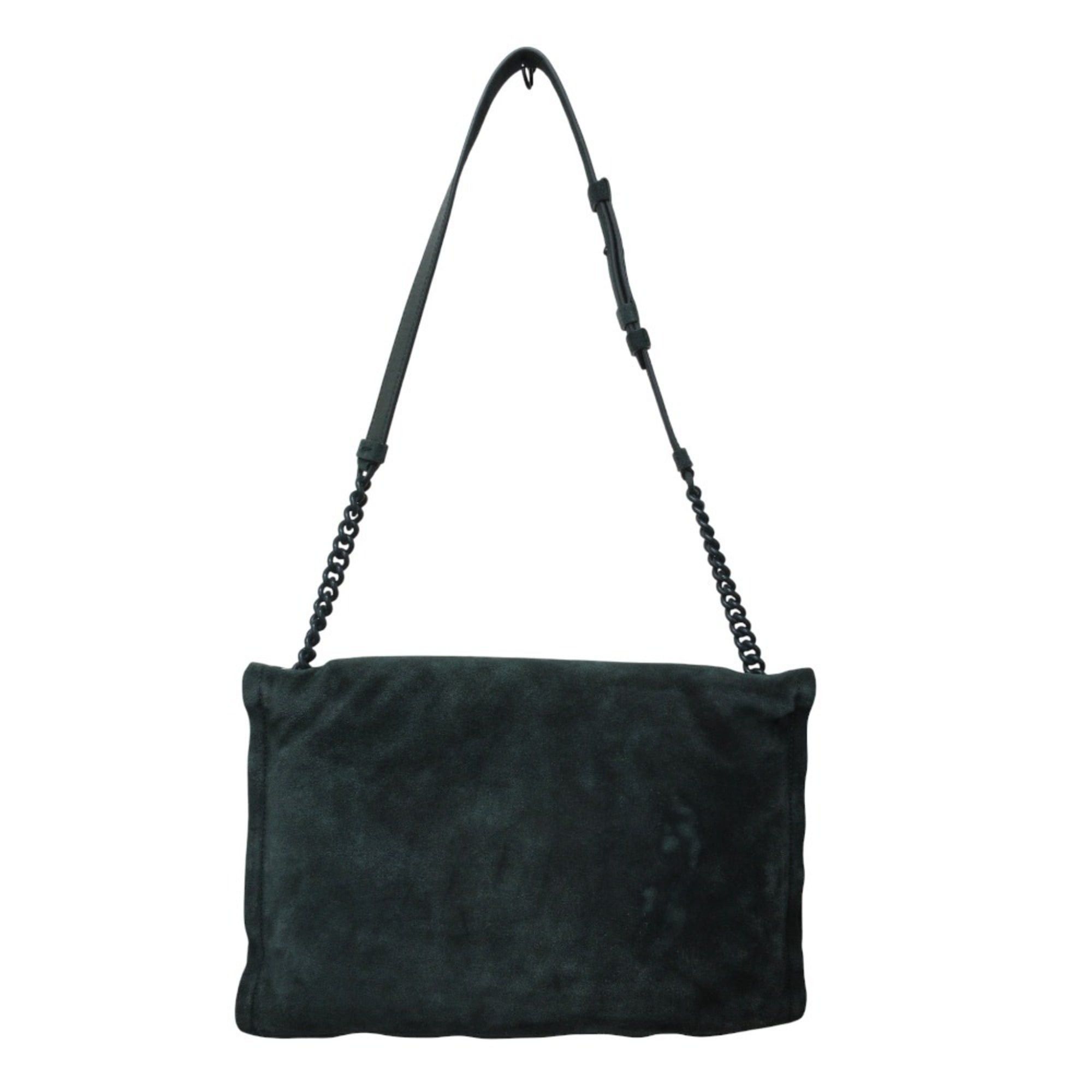 Salvatore Ferragamo Salvatore Ferragamo VIVA BOW Vara Ribbon Suede Chain Shoulder Bag GG-211189 Green Women's Size ONE SIZE - 4 Thumbnail