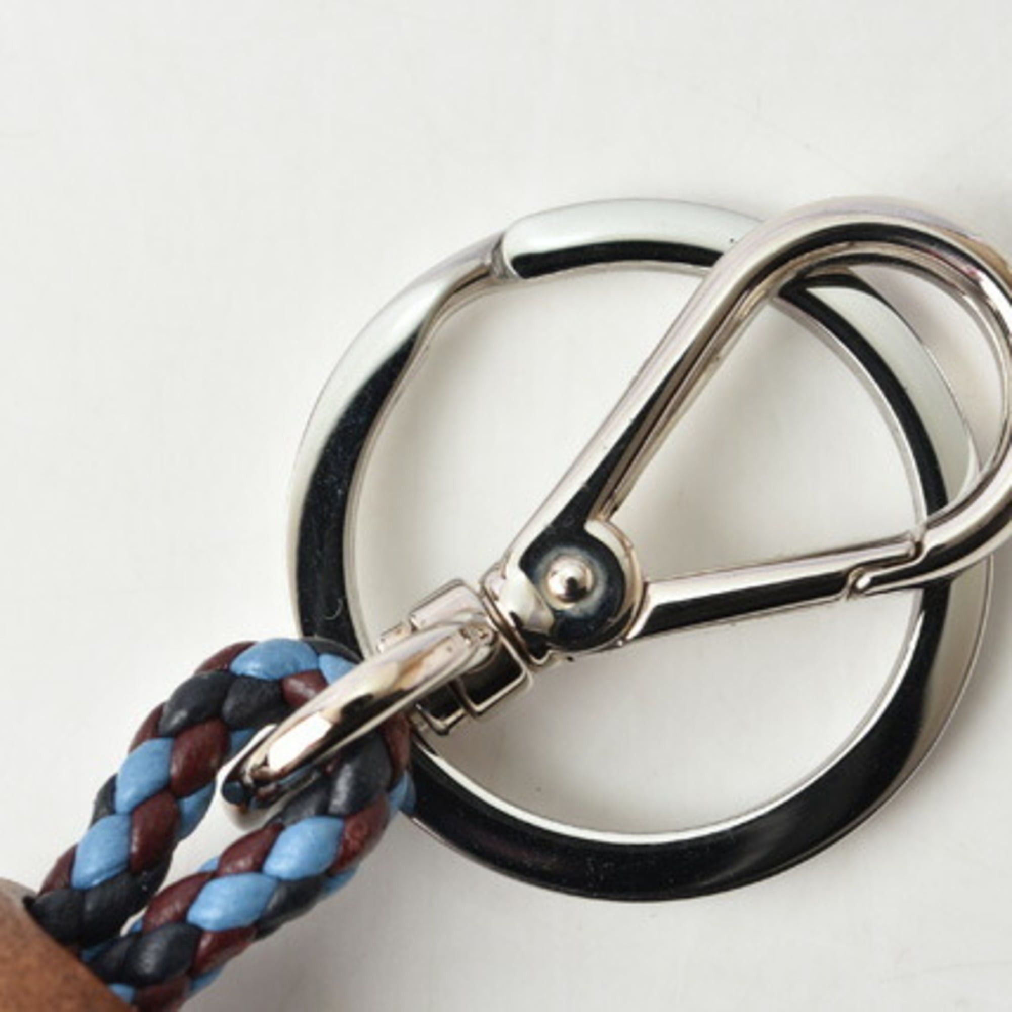 Prada Prada Key Ring Keychain PRADA Wood Intrecciato Blue Light Unused Size ONE SIZE - 6 Thumbnail