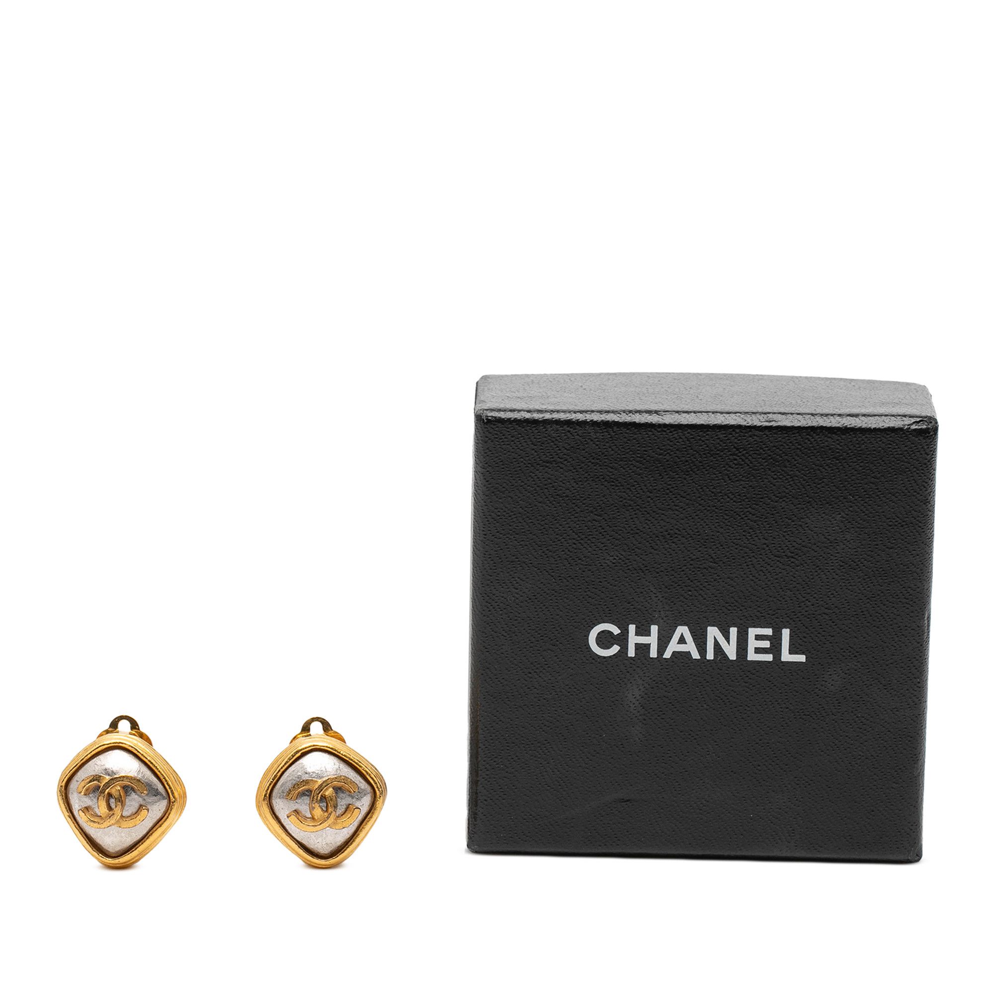 Chanel Chanel CC Gold Plated Diamond Shape Clip on Earrings Size ONE SIZE - 4 Thumbnail