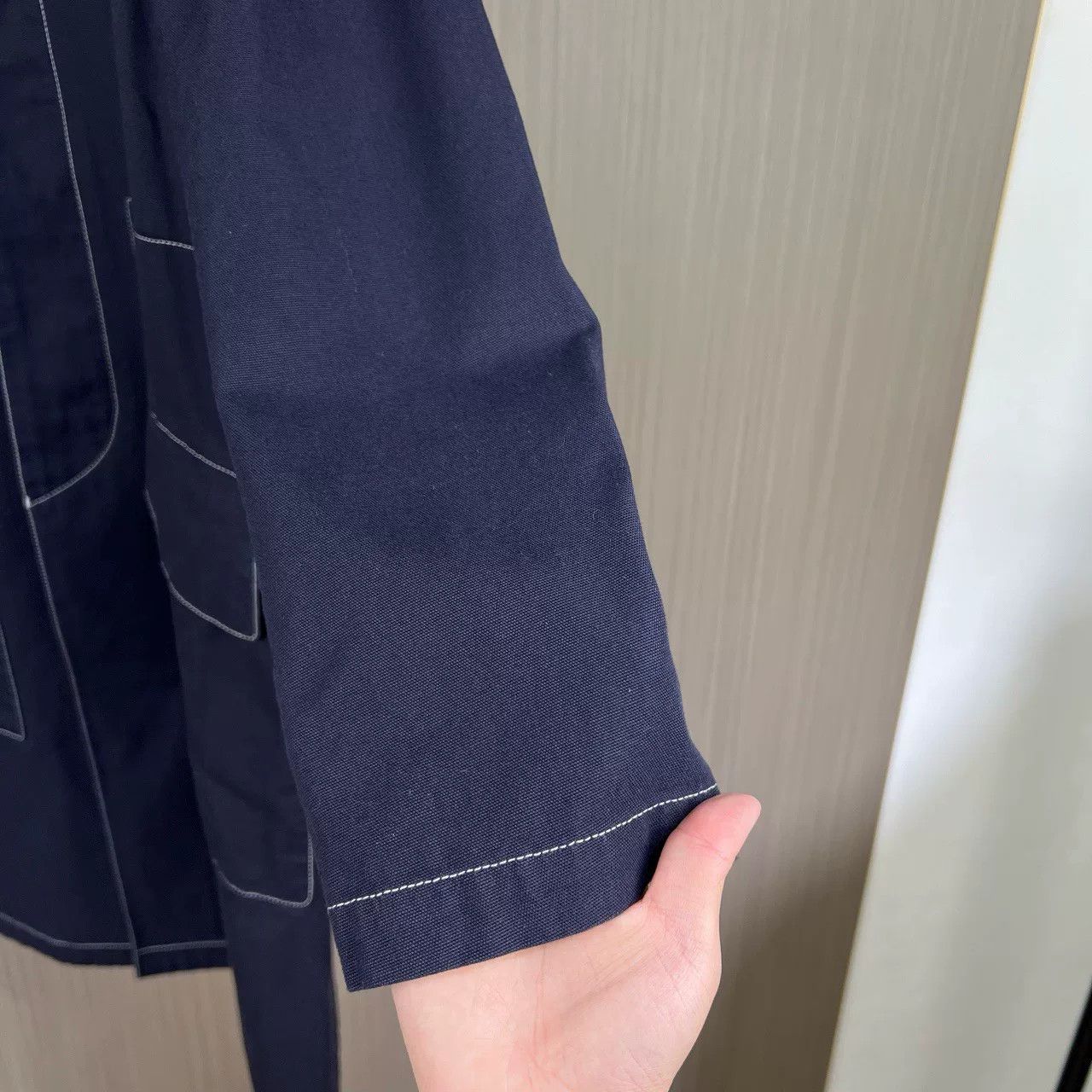 Givenchy Givenchy Long Stitch Coat in Navy Blue Size US M / EU 48-50 / 2 - 4 Thumbnail
