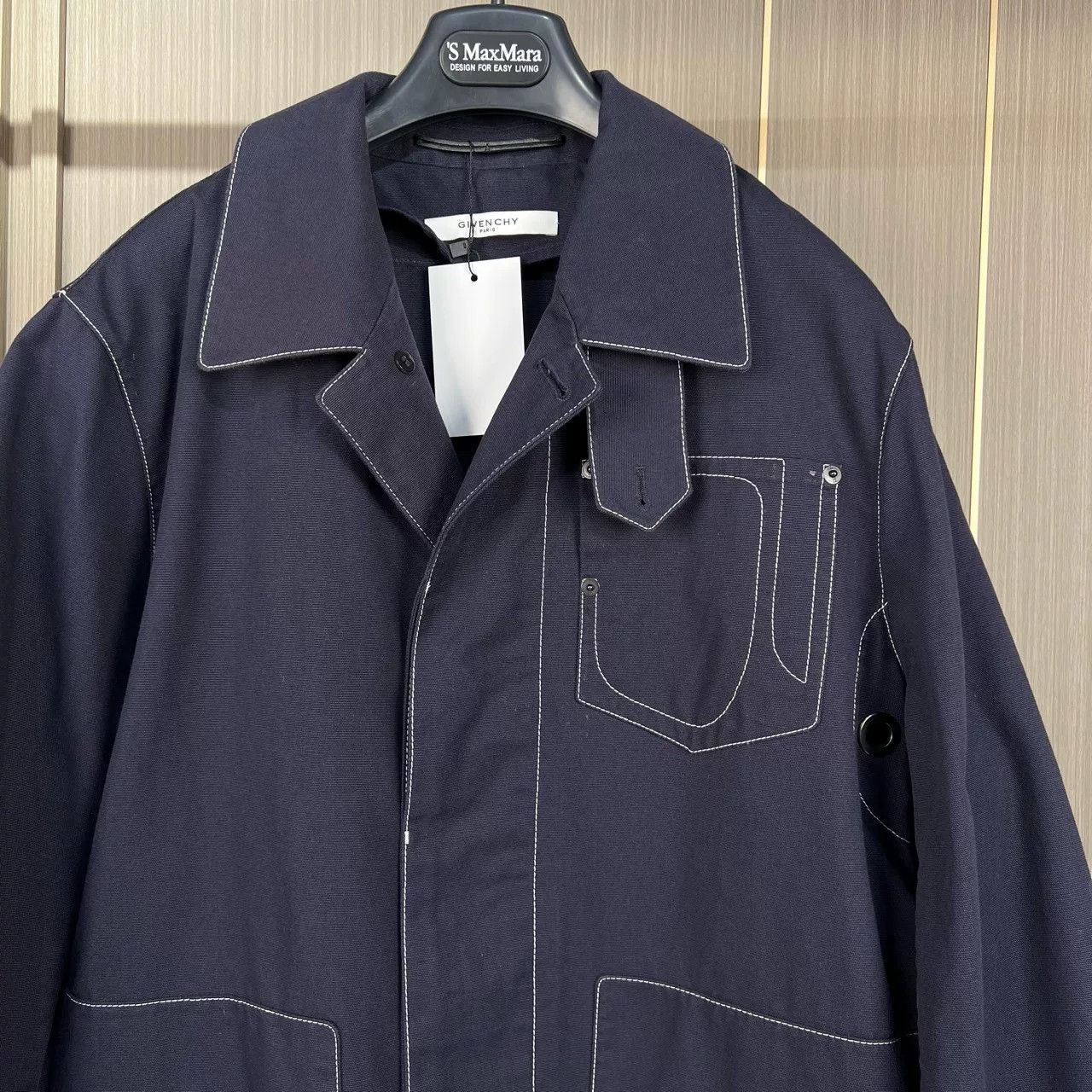 Givenchy Givenchy Long Stitch Coat in Navy Blue Size US M / EU 48-50 / 2 - 3 Thumbnail