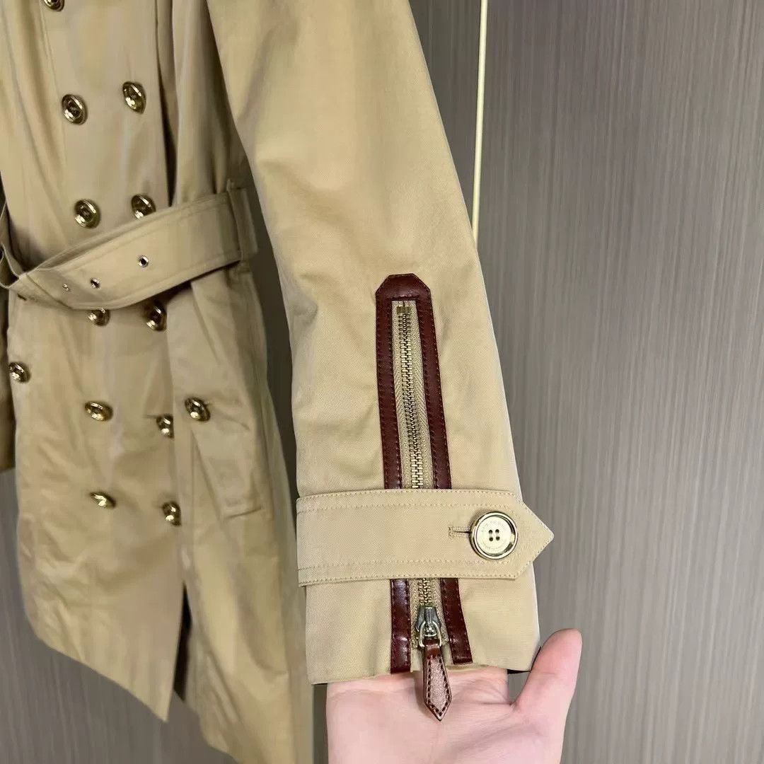 Burberry Burberry Gold Belted Plaid Trench Coat Size S / US 4 / IT 40 - 4 Thumbnail