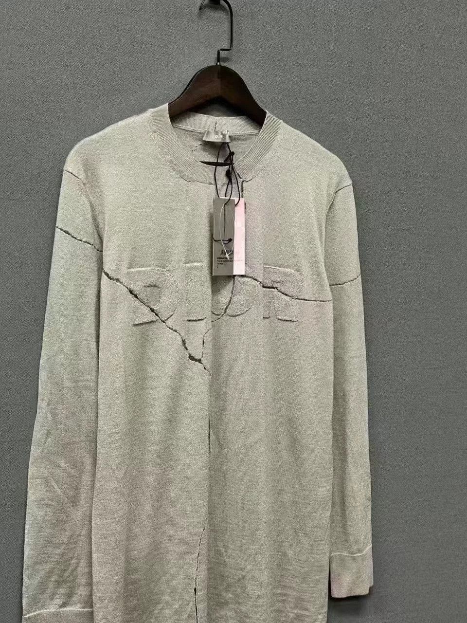 Dior Dior Cracked Knit Long Sleeve Top Size L / US 10 / IT 46 - 2 Thumbnail