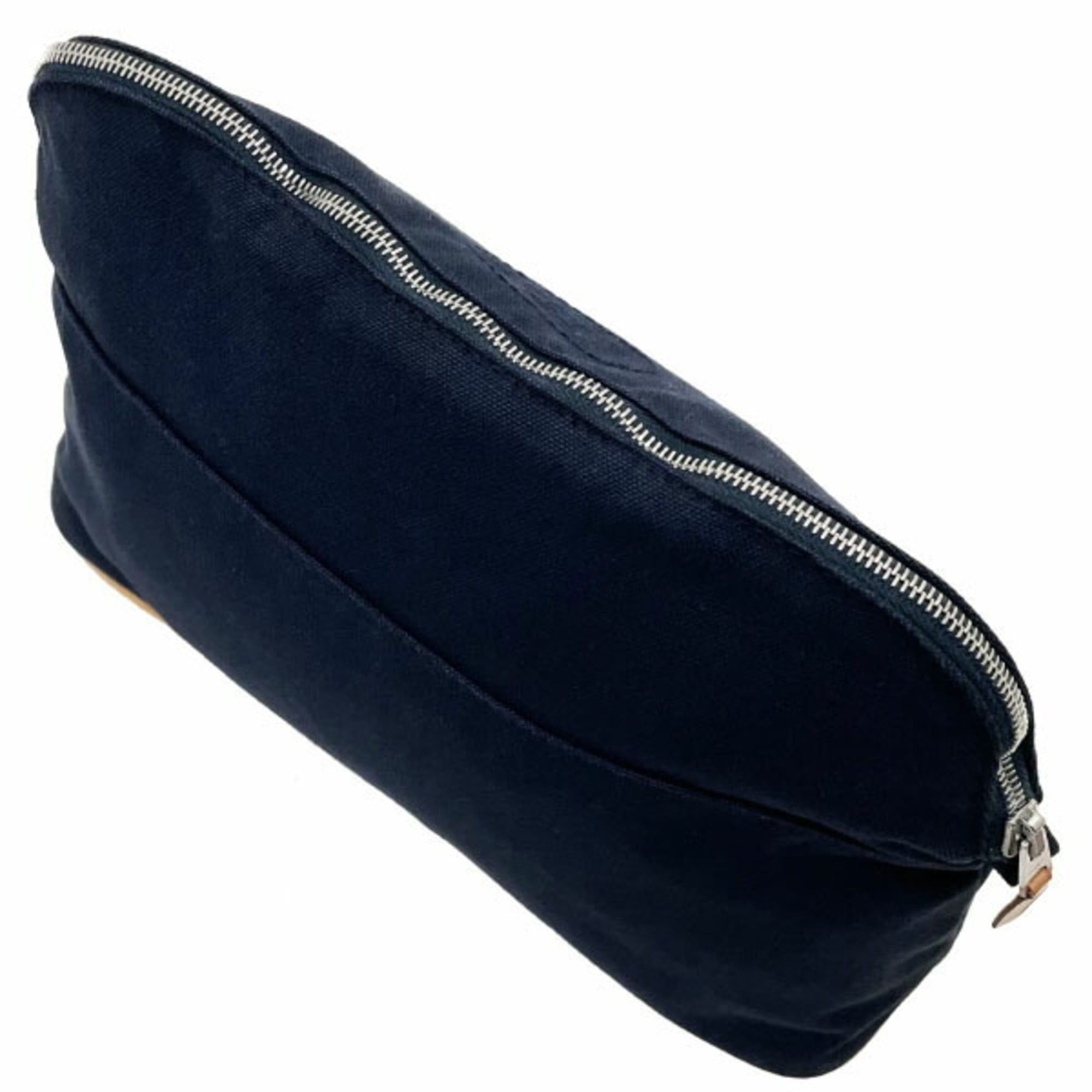Hermes Hermes Hermès Bolide Pouch MM, Cotton Canvas, Navy Blue, with H Embroidery, Travel Pouch, Case, Multi-Pouch, Unisex, Men's, Women's, TW-16044 Size ONE SIZE - 4 Thumbnail