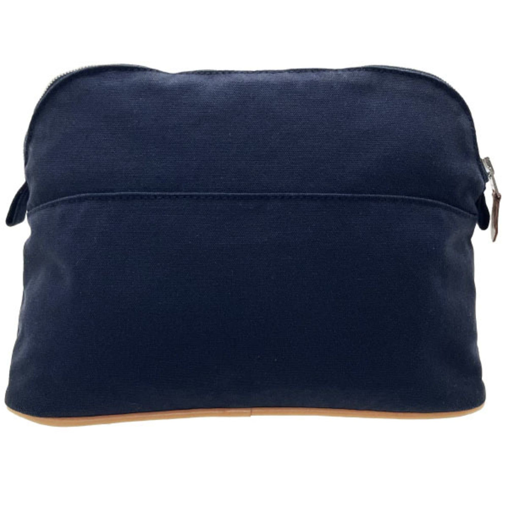 Hermes Hermes Hermès Bolide Pouch MM, Cotton Canvas, Navy Blue, with H Embroidery, Travel Pouch, Case, Multi-Pouch, Unisex, Men's, Women's, TW-16044 Size ONE SIZE - 2 Thumbnail