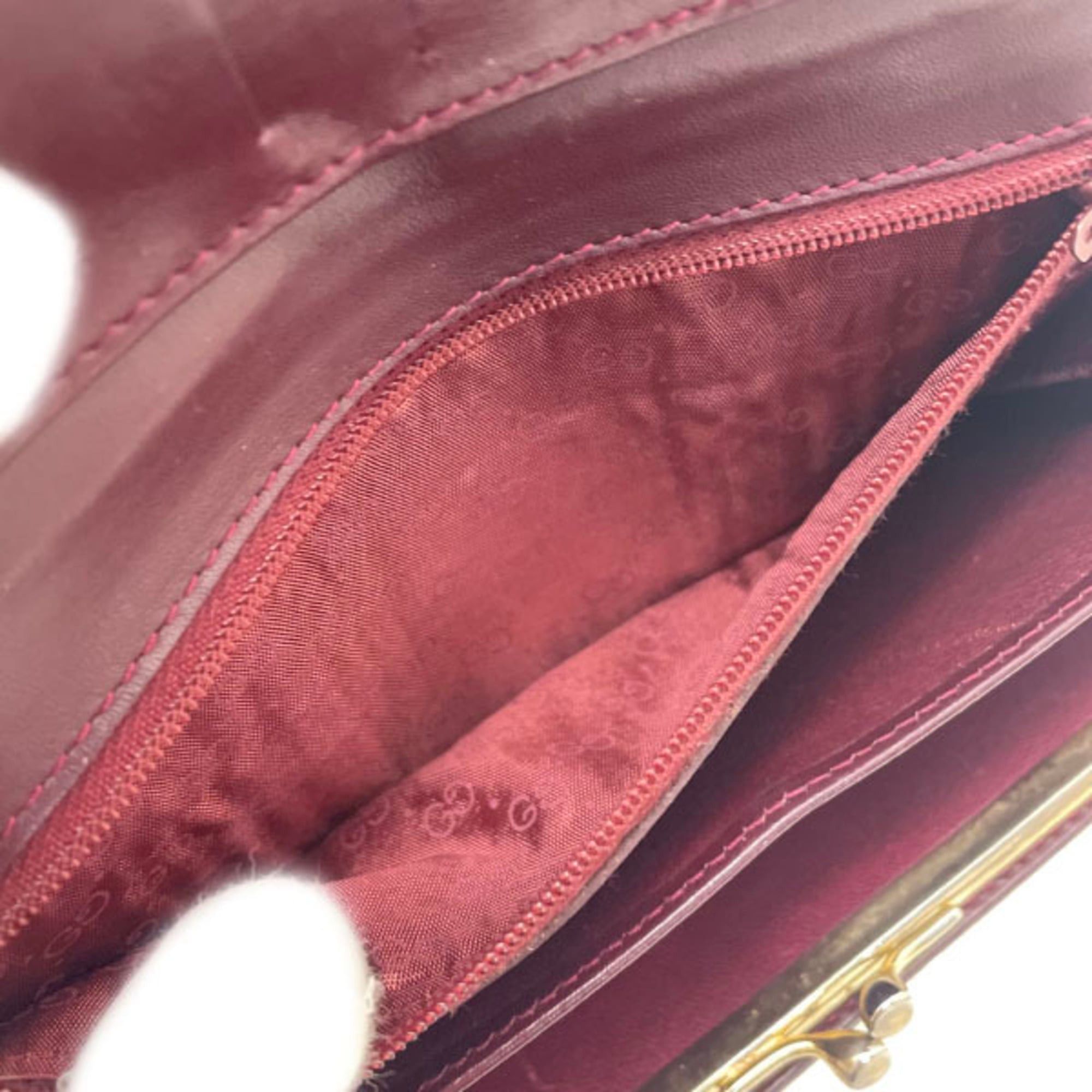 Gucci Gucci Old Leather Long Wallet, Bordeaux 035 0416, GUCCI Bifold Wallet SYN-16104 Size ONE SIZE - 9 Thumbnail