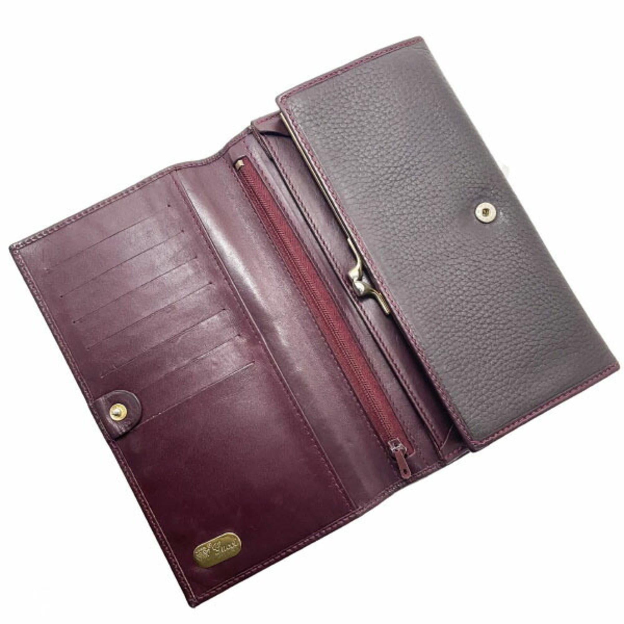 Gucci Gucci Old Leather Long Wallet, Bordeaux 035 0416, GUCCI Bifold Wallet SYN-16104 Size ONE SIZE - 6 Thumbnail