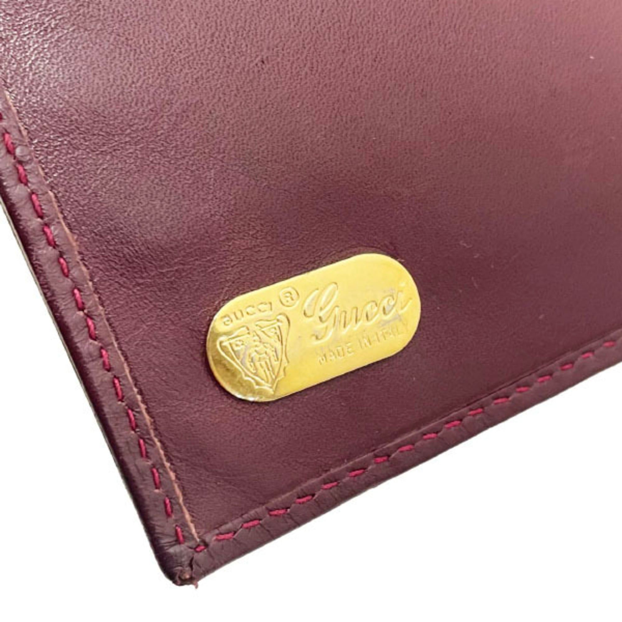 Gucci Gucci Old Leather Long Wallet, Bordeaux 035 0416, GUCCI Bifold Wallet SYN-16104 Size ONE SIZE - 11 Thumbnail