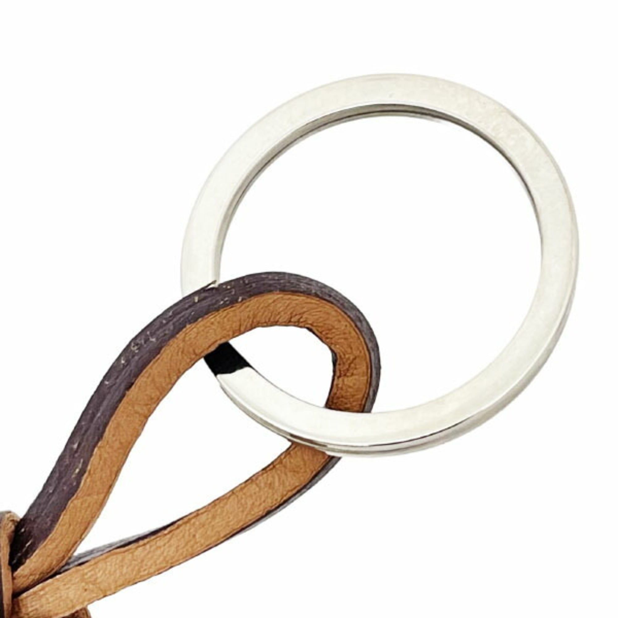 Prada Prada Leather Loop Keychain Key Ring in Camel and Brown (1AP053) - Charm, Bag Leather, Unisex, Men's, Women's, TW-16138 Size ONE SIZE - 5 Thumbnail