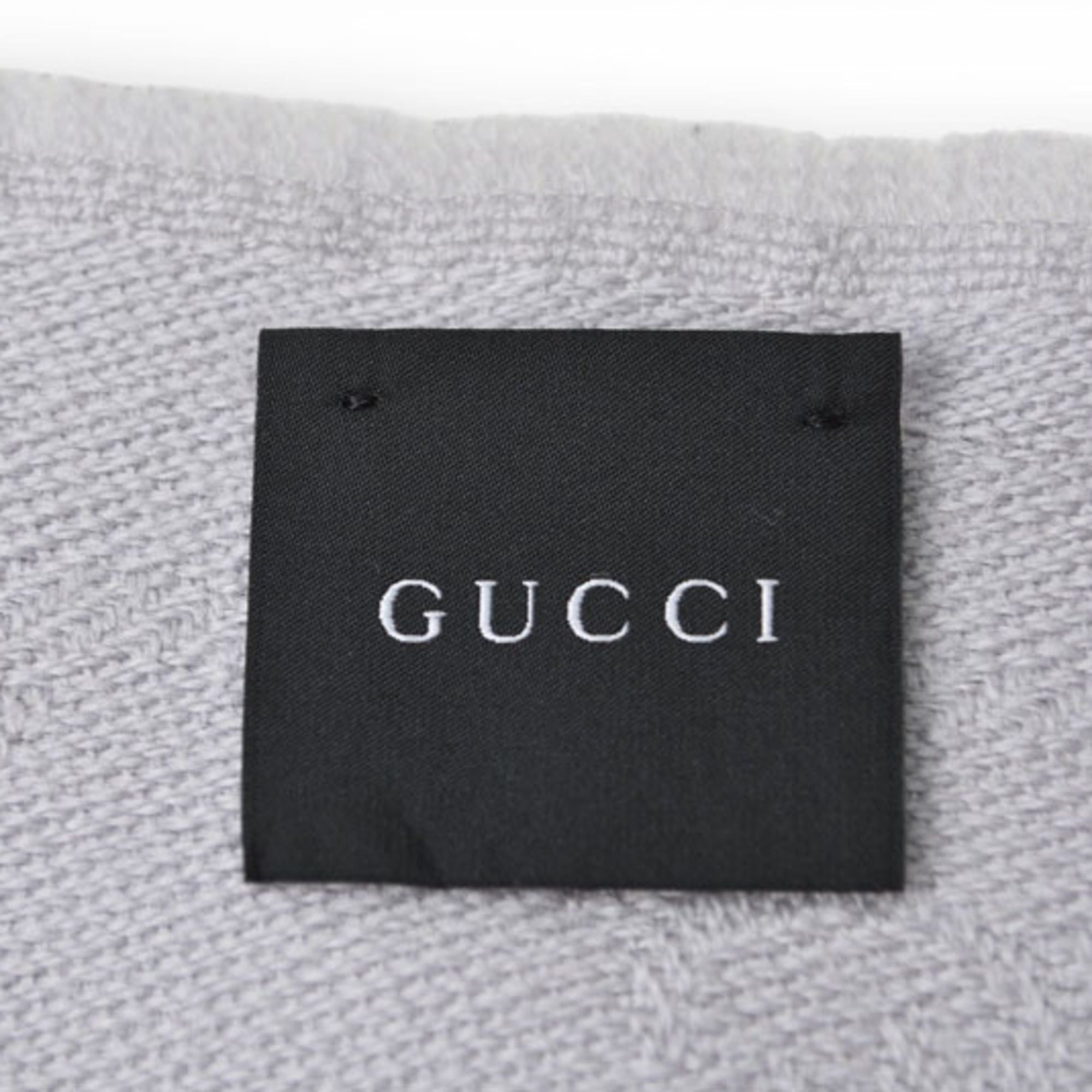 Gucci Gucci Winter Scarf, 100% Wool with GG Pattern, Light Silver Size ONE SIZE - 4 Thumbnail