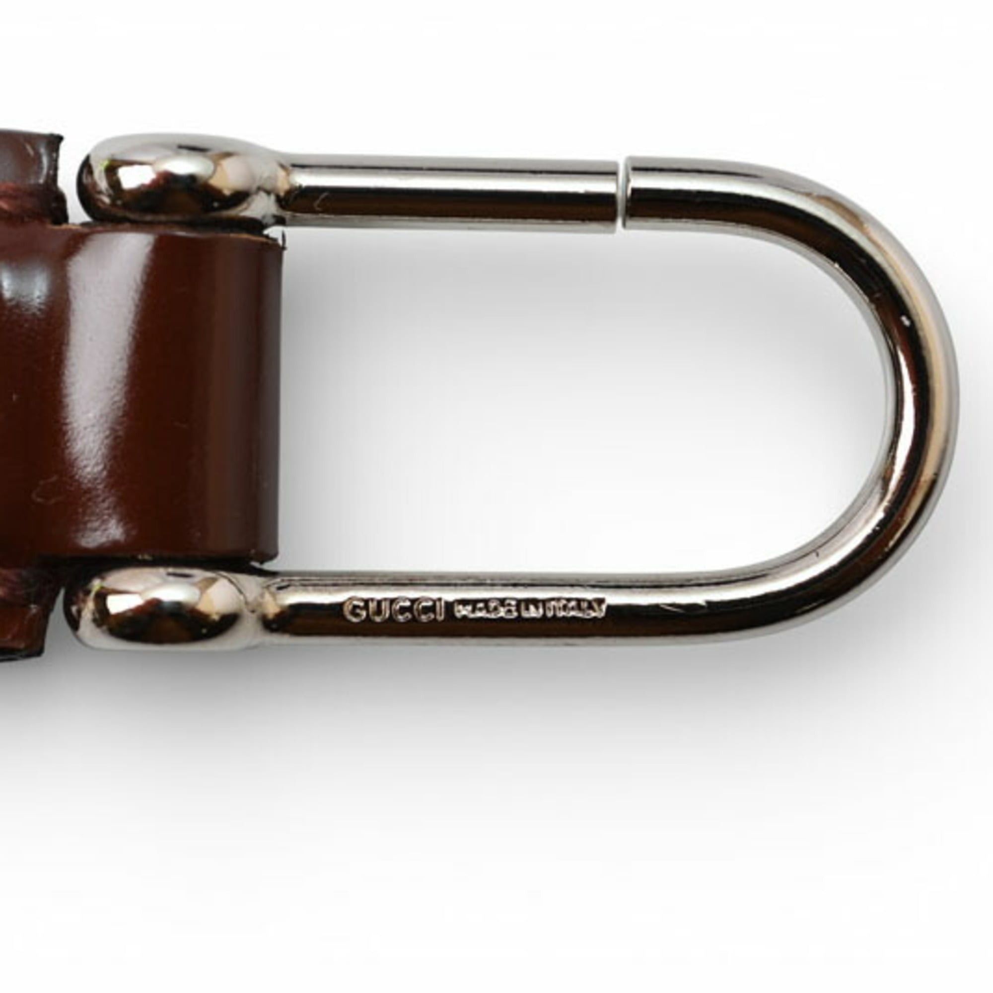 Gucci Gucci Key Ring Keychain GUCCI 042 1569 Silver Brown Unused Size ONE SIZE - 3 Thumbnail