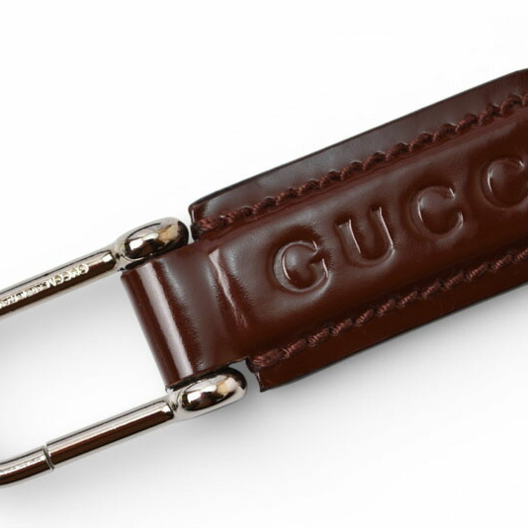 Gucci Gucci Key Ring Keychain GUCCI 042 1569 Silver Brown Unused Size ONE SIZE - 2 Thumbnail