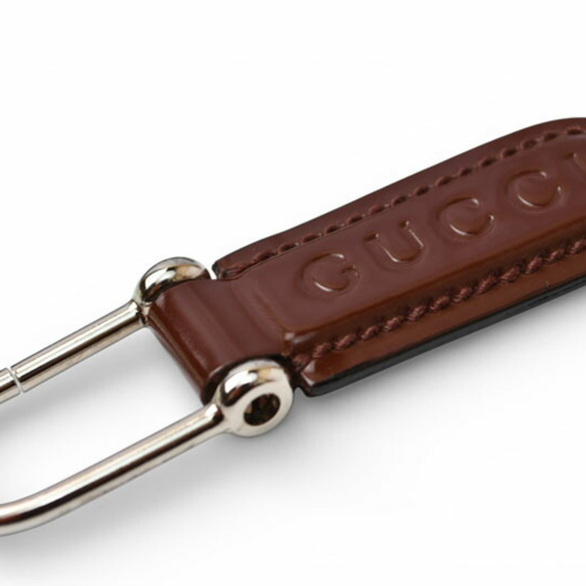 Gucci Gucci Key Ring Keychain GUCCI 042 1569 Silver Brown Unused Size ONE SIZE - 5 Thumbnail