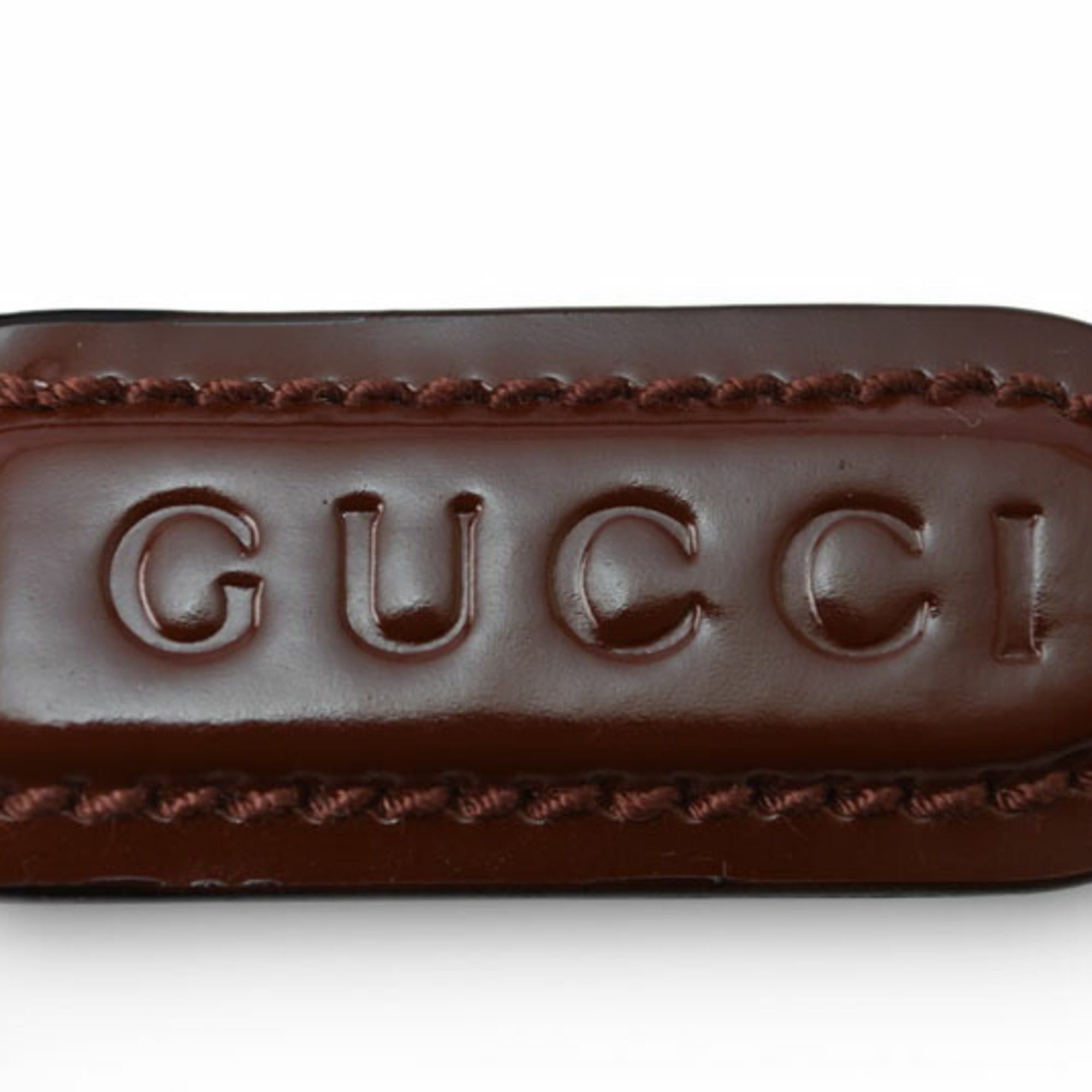 Gucci Gucci Key Ring Keychain GUCCI 042 1569 Silver Brown Unused Size ONE SIZE - 4 Thumbnail