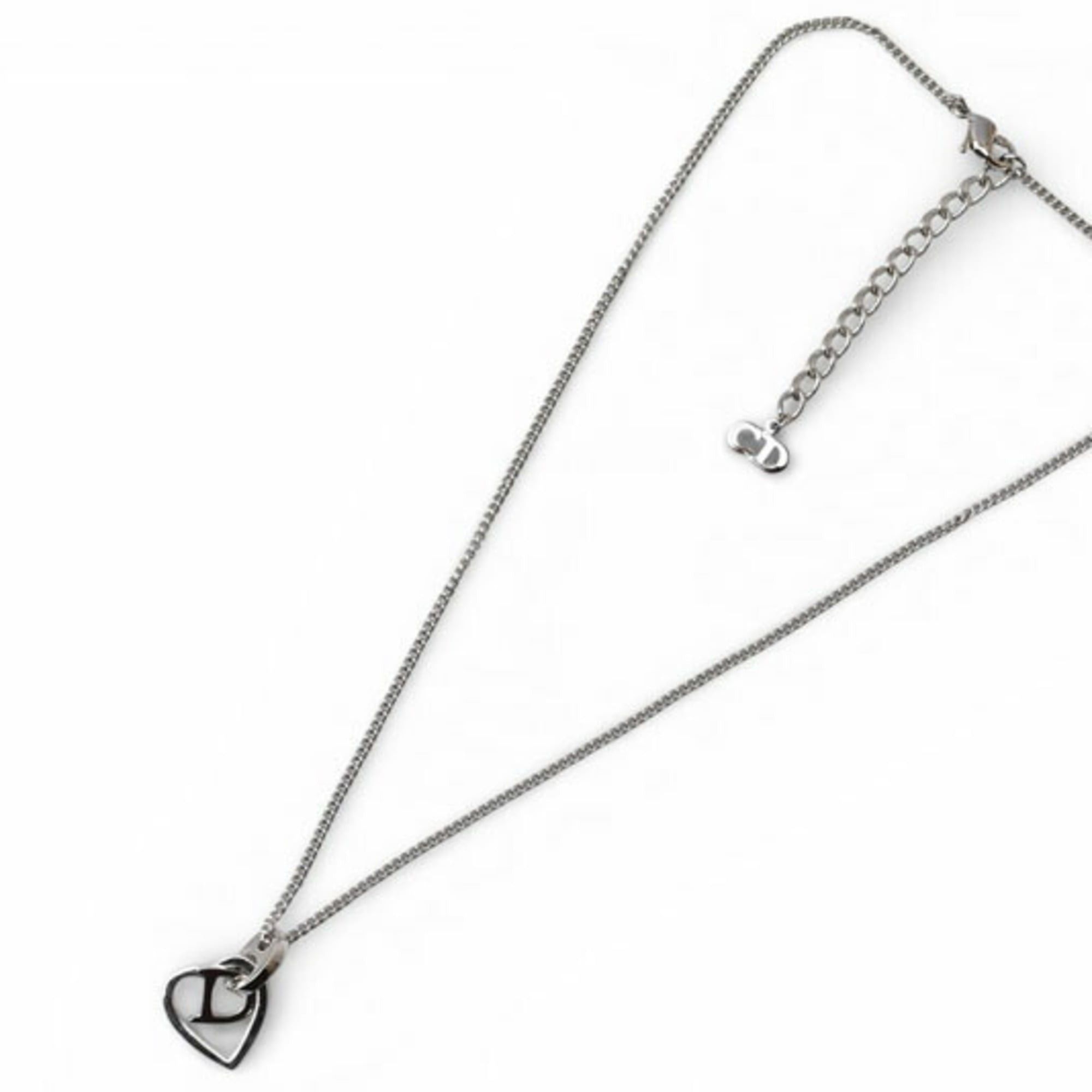 Dior Christian Dior necklace with D motif and heart in silver Size ONE SIZE - 3 Thumbnail