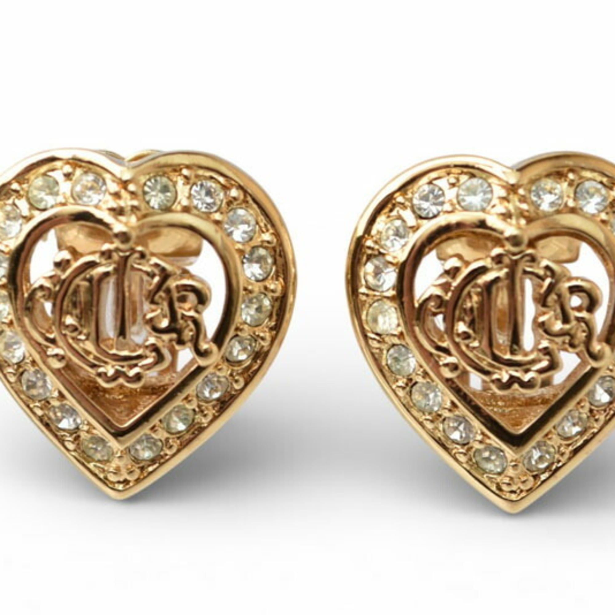 Dior Christian Dior necklace and earring set, pendant with rhinestones, gold Size ONE SIZE - 9 Thumbnail