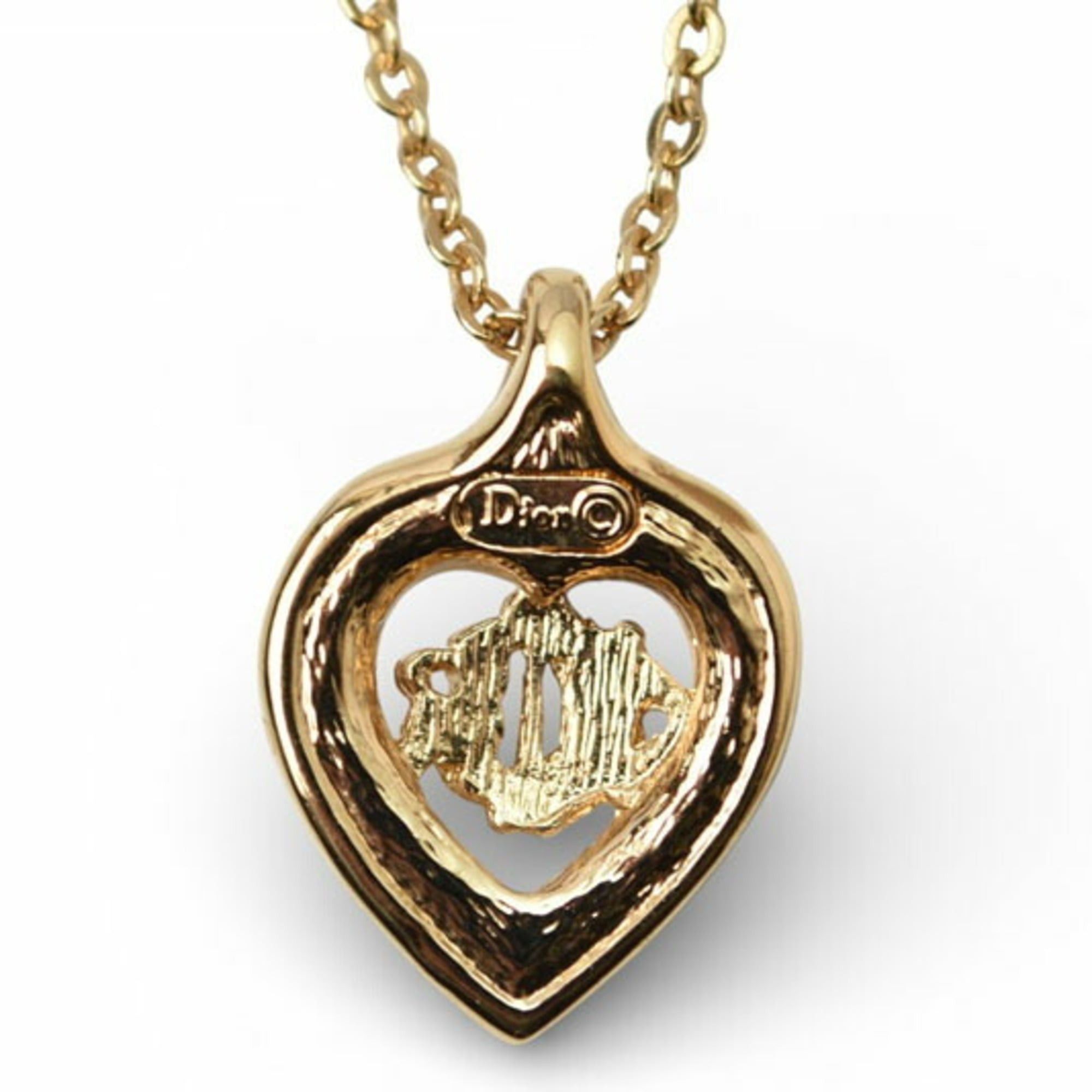 Dior Christian Dior necklace and earring set, pendant with rhinestones, gold Size ONE SIZE - 6 Thumbnail