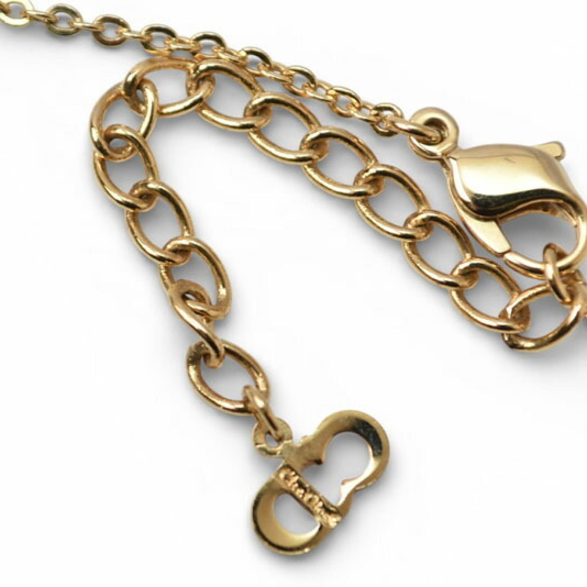 Dior Christian Dior necklace and earring set, pendant with rhinestones, gold Size ONE SIZE - 5 Thumbnail