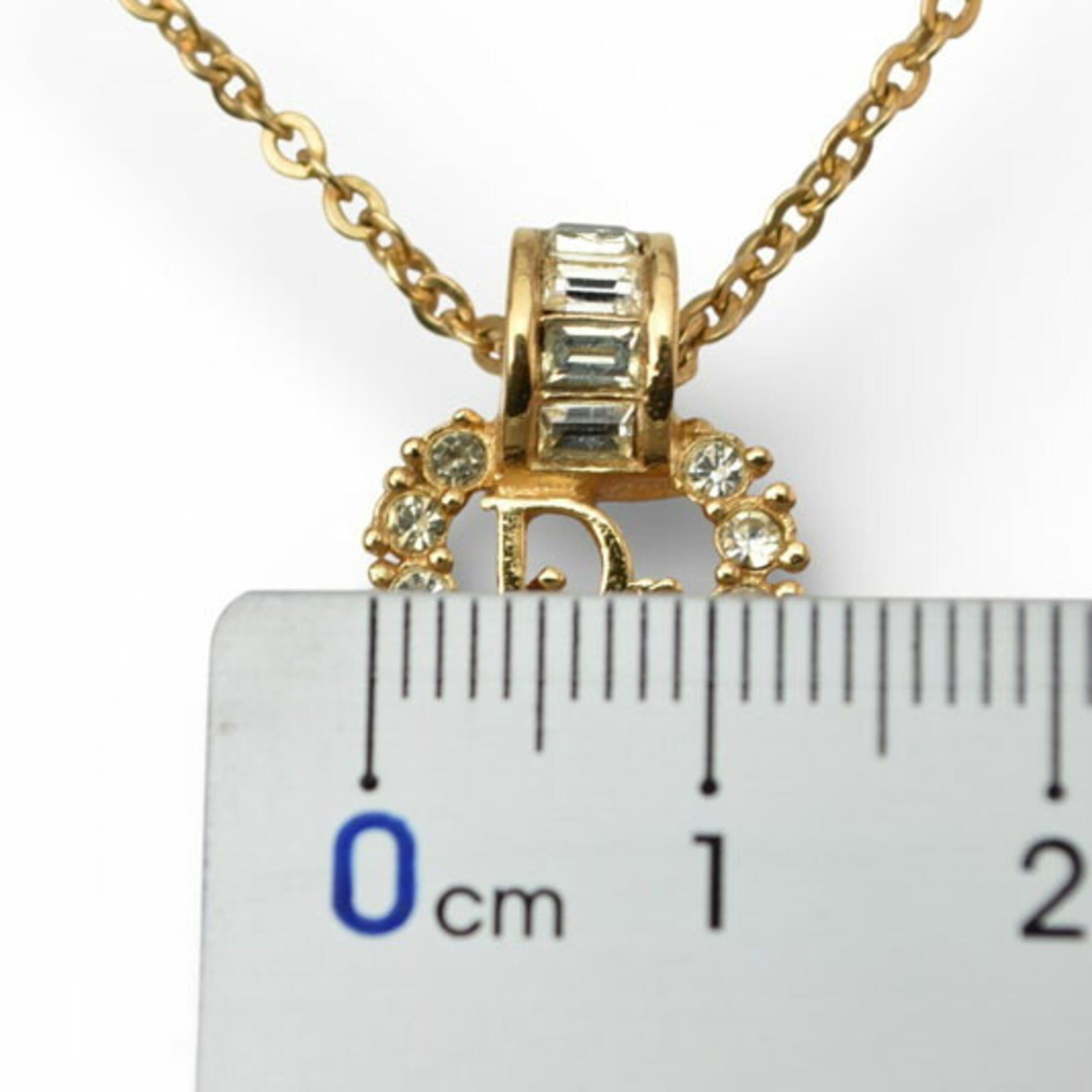 Dior Christian Dior necklace choker with heart motif and rhinestones in gold Size ONE SIZE - 8 Thumbnail