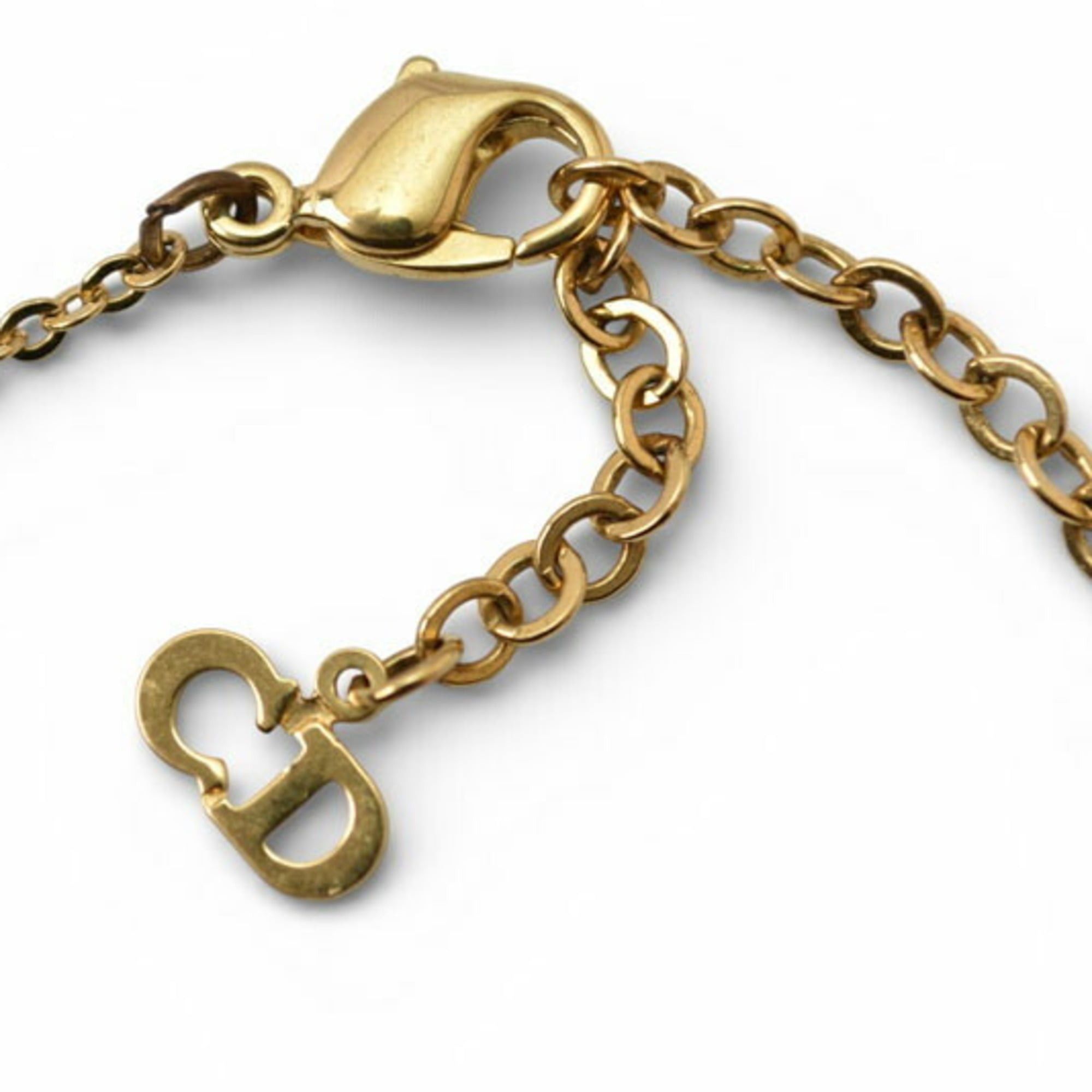 Dior Christian Dior necklace choker with heart motif and rhinestones in gold Size ONE SIZE - 5 Thumbnail