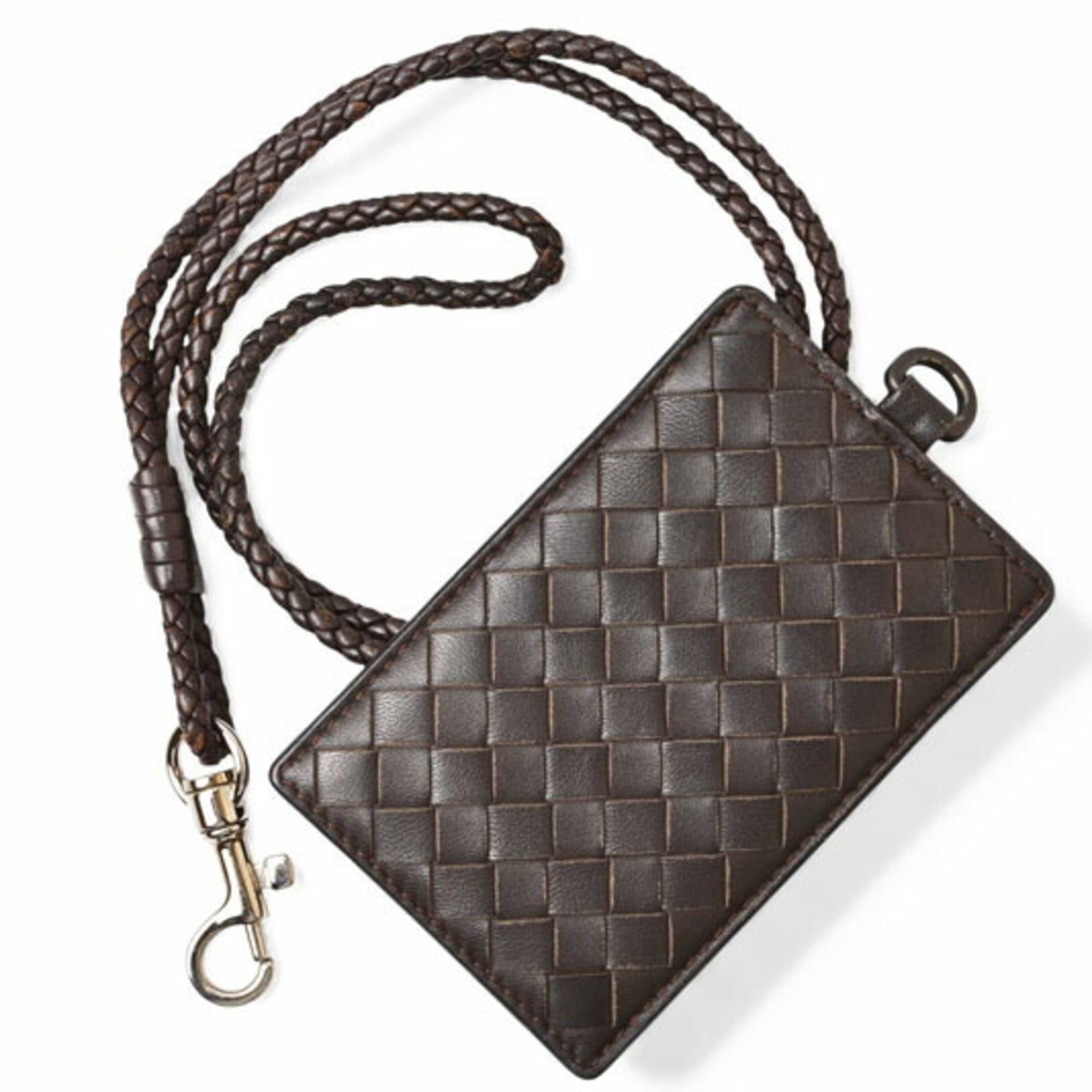 Bottega Veneta Bottega Veneta Neck Strap, Pass Case, and ID Holder Set (2 pieces) in Dark Brown Intrecciato Size ONE SIZE - 2 Thumbnail