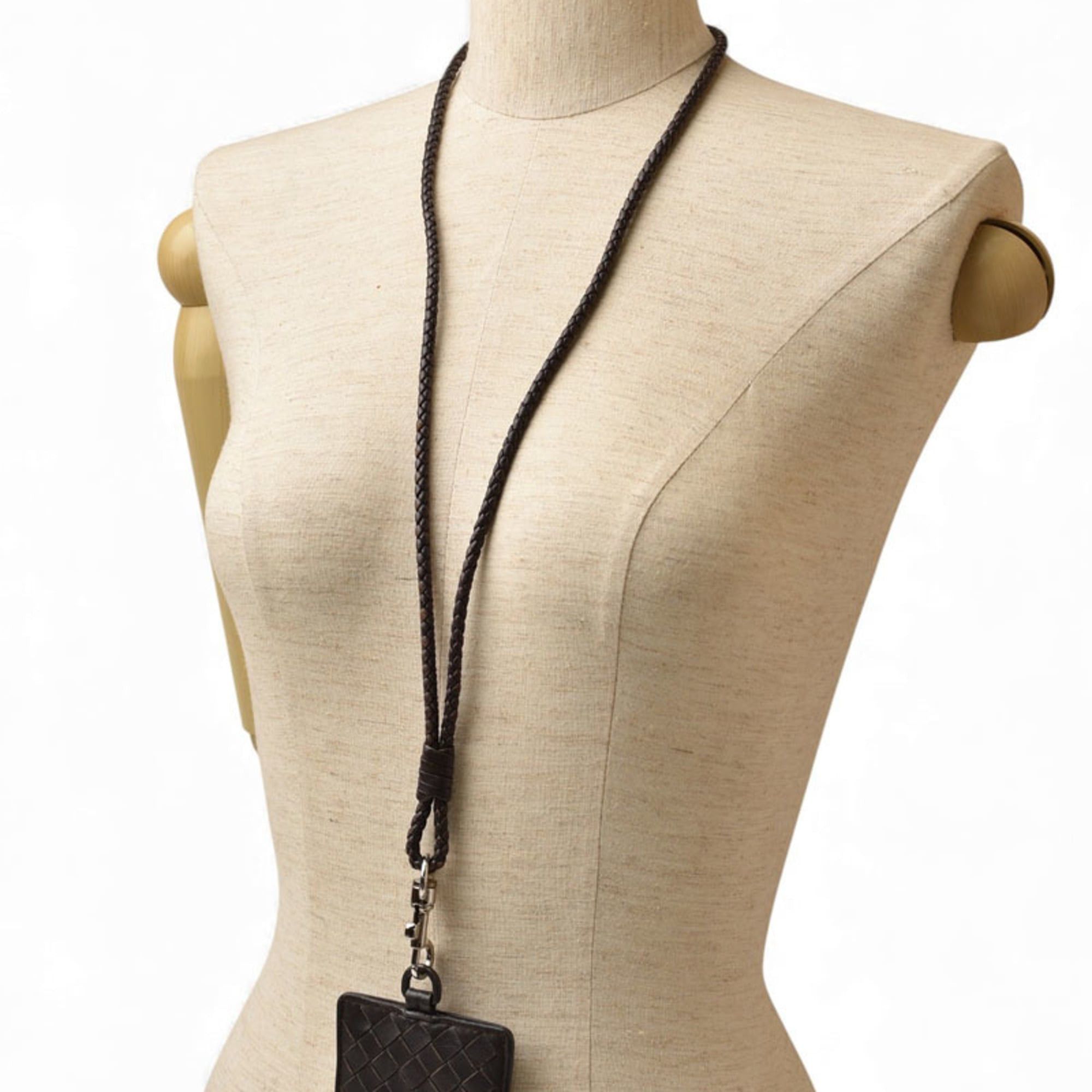 Bottega Veneta Bottega Veneta Neck Strap, Pass Case, and ID Holder Set (2 pieces) in Dark Brown Intrecciato Size ONE SIZE - 3 Thumbnail