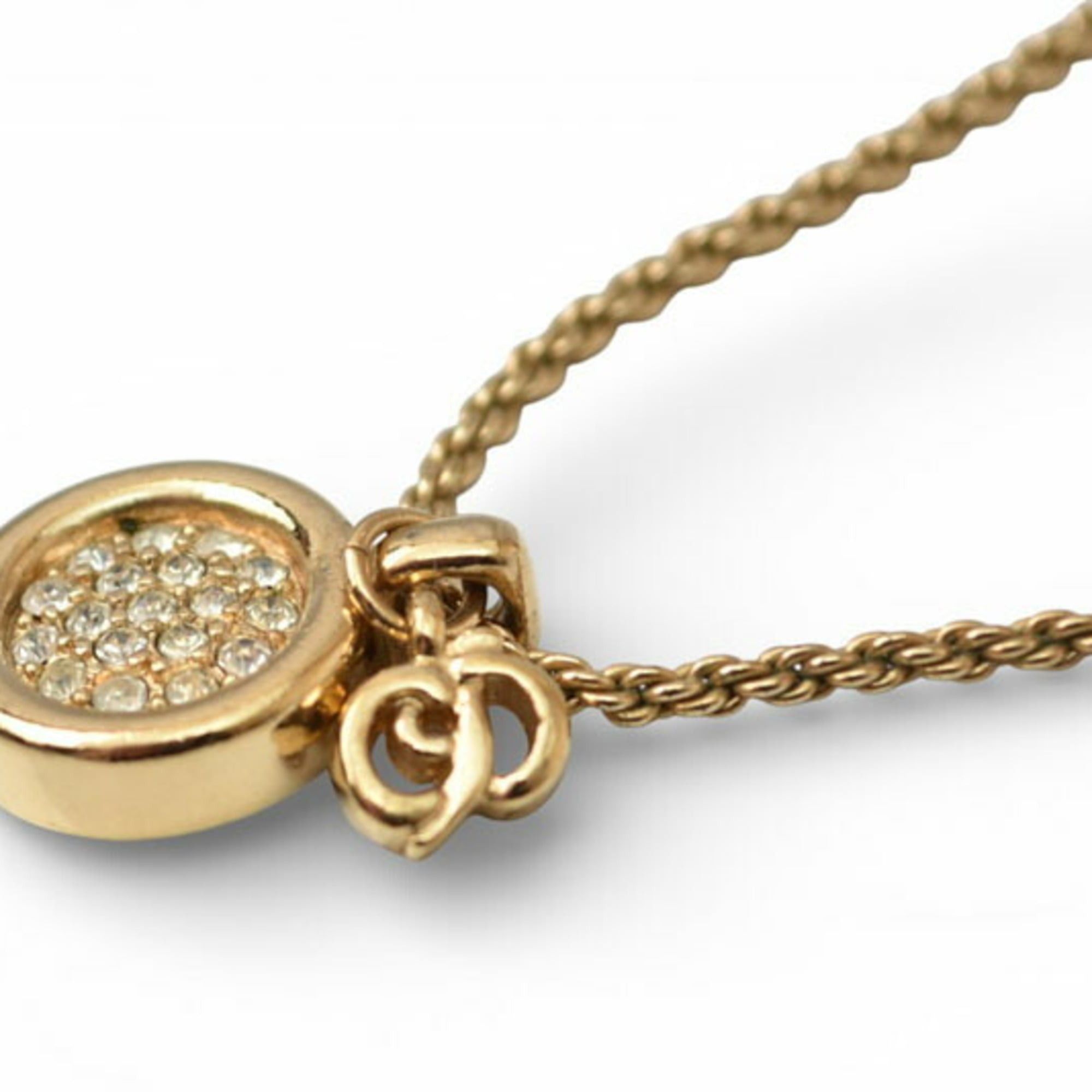 Dior Christian Dior necklace with circle rhinestones in gold Size ONE SIZE - 5 Thumbnail