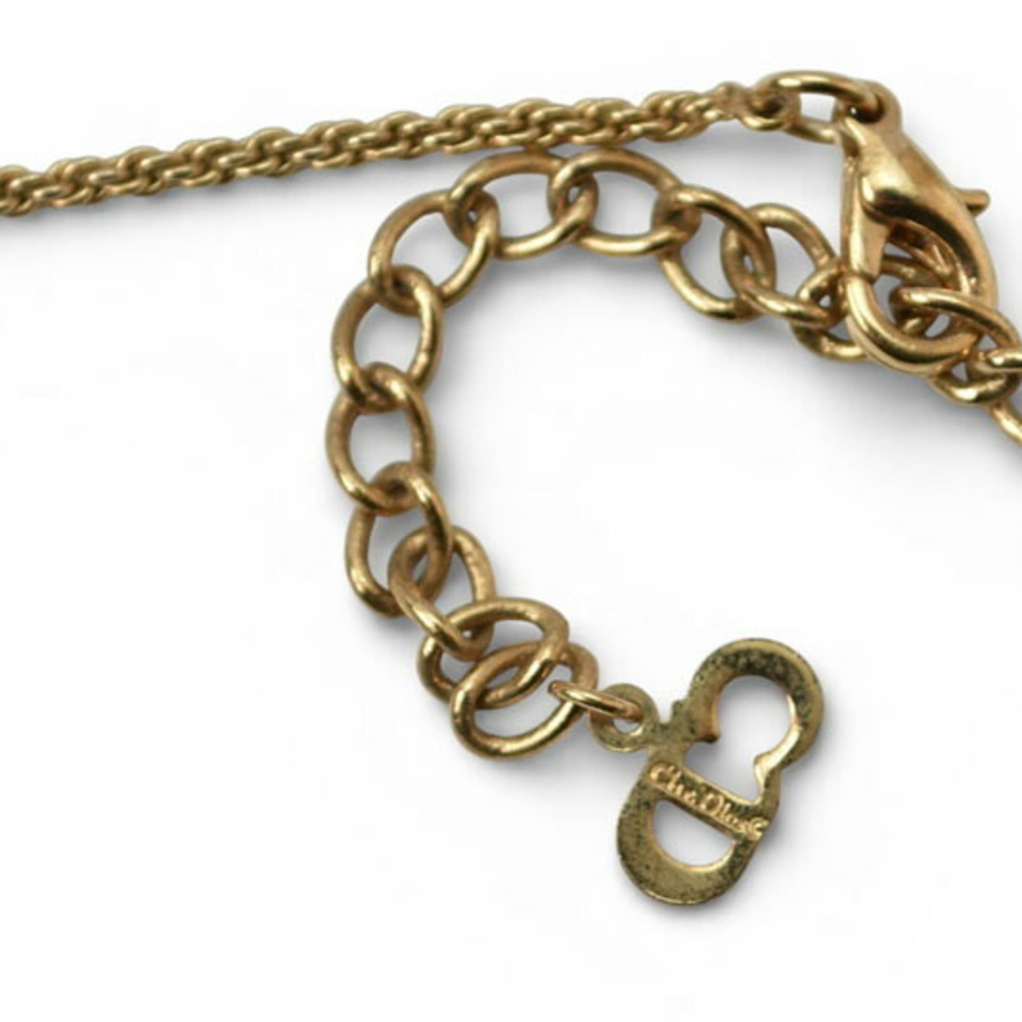 Dior Christian Dior necklace with circle rhinestones in gold Size ONE SIZE - 4 Thumbnail